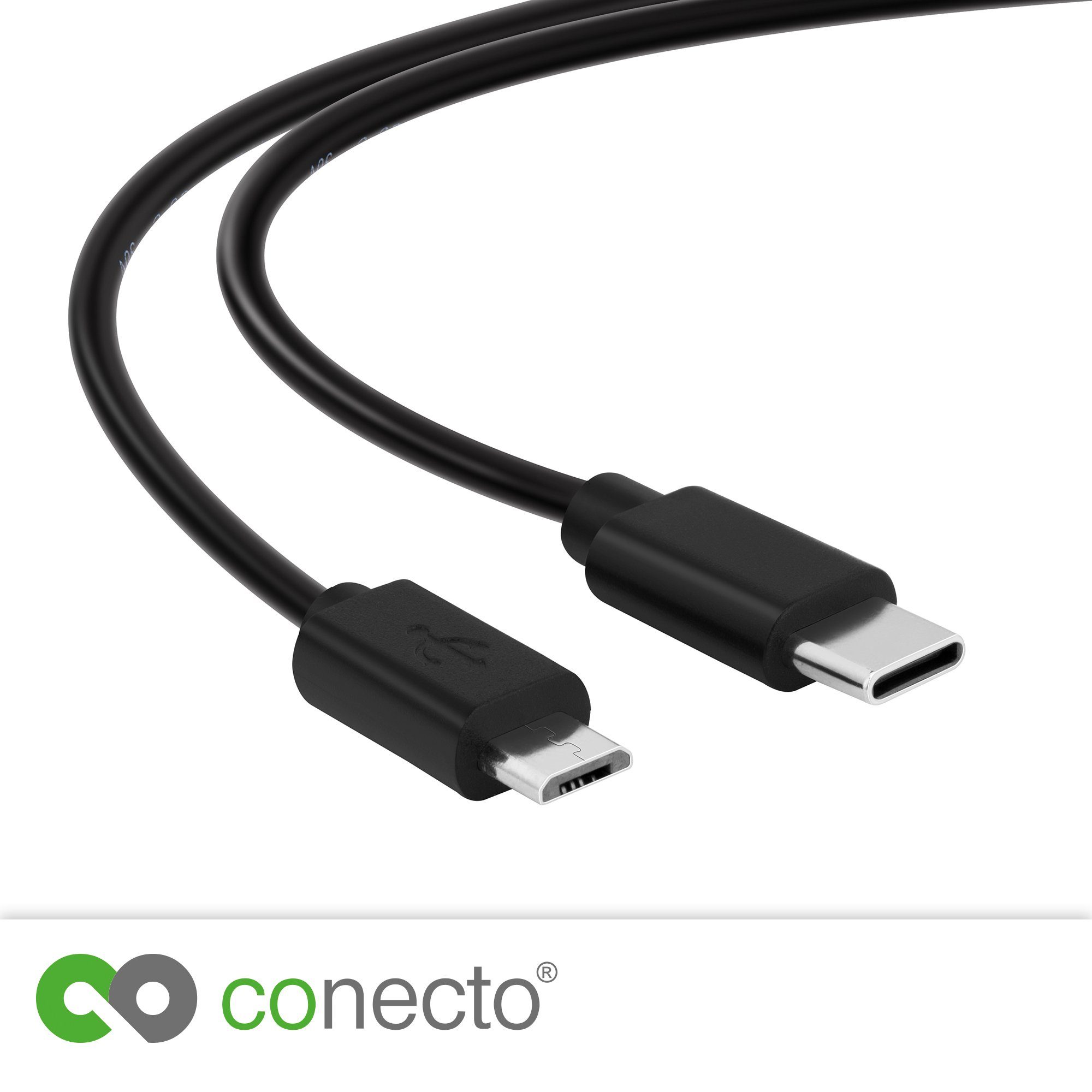 conecto USB 2.0 Verbindungskabel USB-C Stecker auf Micro USB Stecker USB-Kabel, (200 cm)