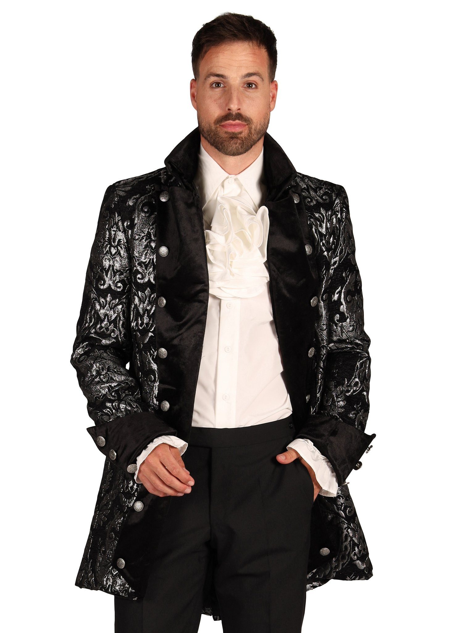 thetru Piraten-Kostüm Gehrock Adliger silberfarben, Hochwertiger Mantel für günstig online kaufen