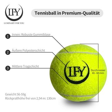 Luminary for you Tennisball LFY Luminary for you Tennisbälle 15 Stück inklusive Mesh-Tragetasche (15er-Set), Hochwertig verarbeitet