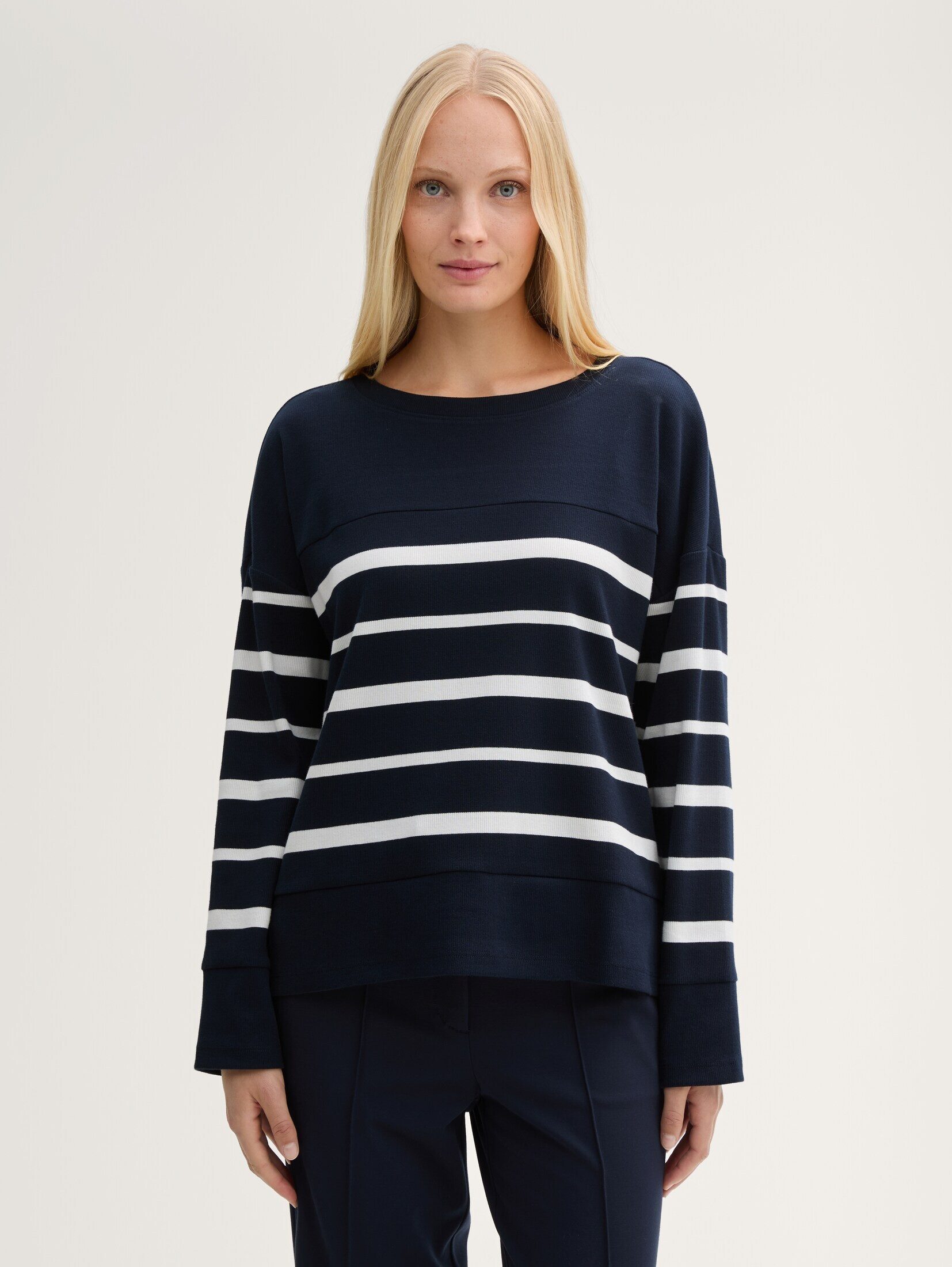 TOM TAILOR Langarmshirt Ripp Langarmshirt mit günstig online kaufen