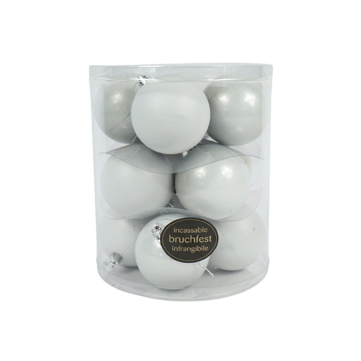 Migros Christbaumschmuck Weihnachtskugeln 12er Set Weiss °7cm Glänzend + Matt Bruchfest