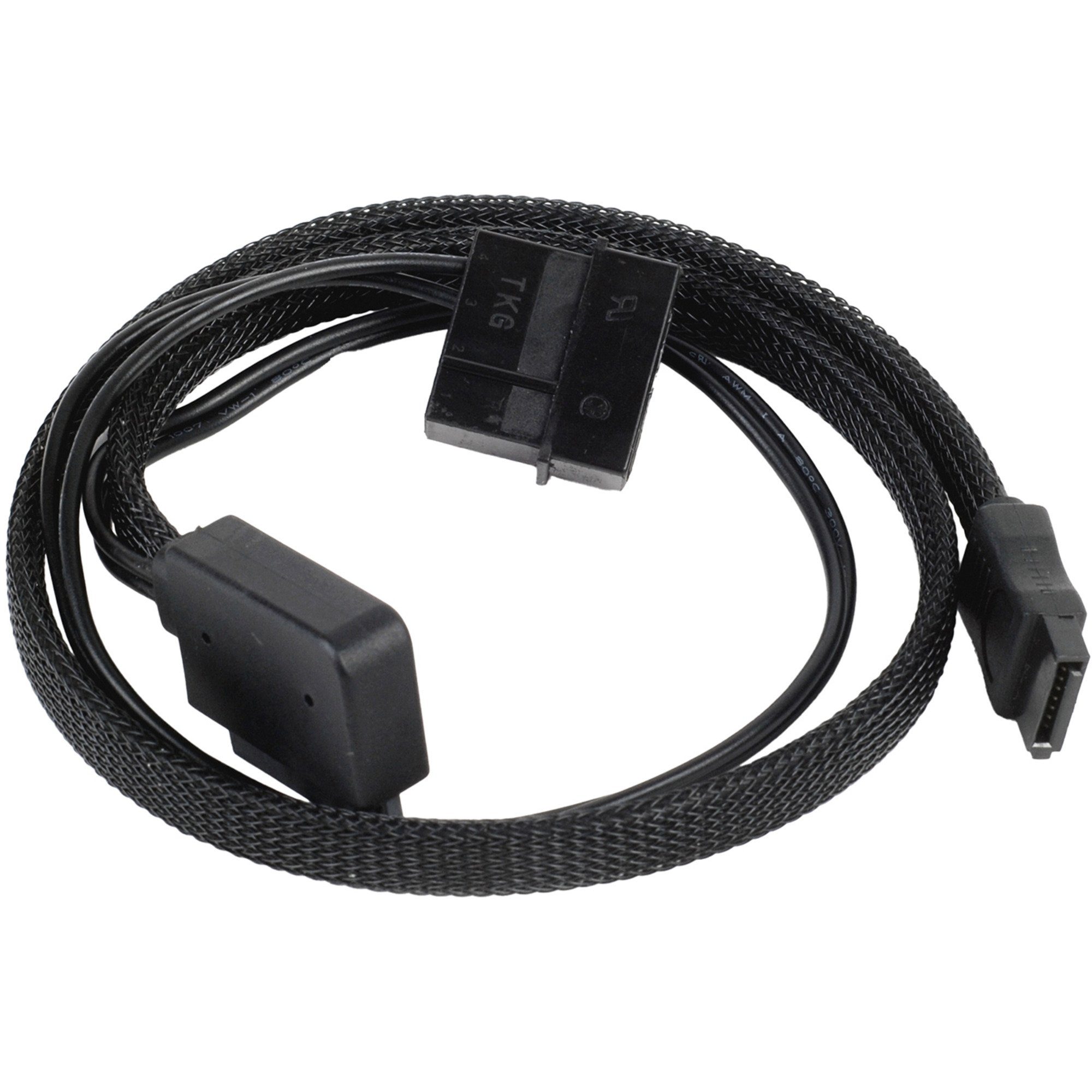 Silverstone Adapterkabel SST-CP10, 1x 4-Pin-5,25" + 1x slim-SATA > 1x 7-Pin-SATA Computer-Kabel