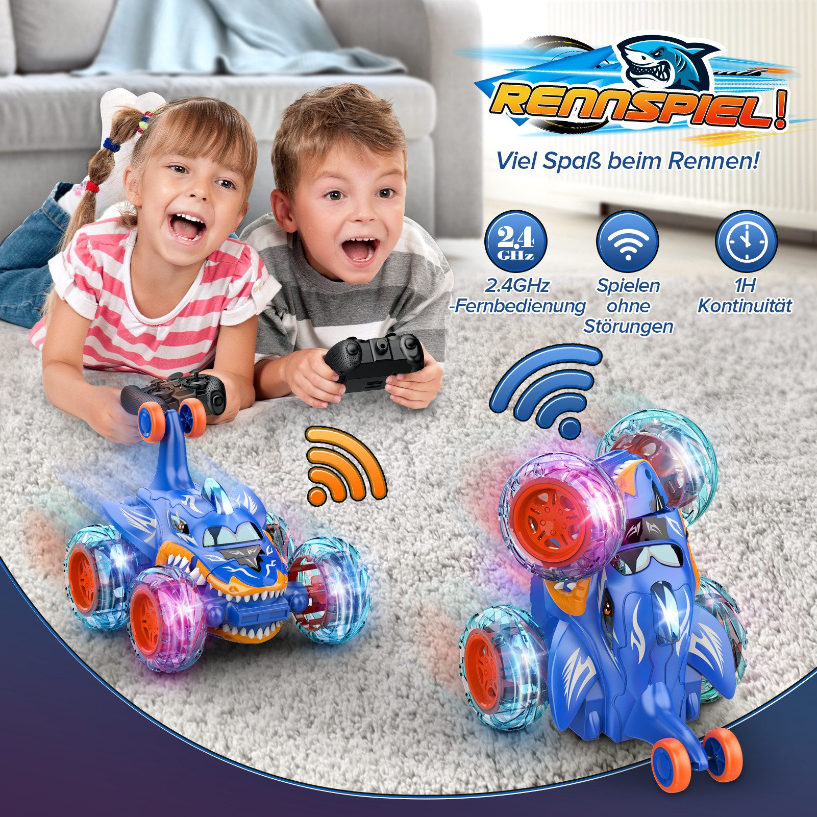 Frentree Toy Car Remote Controlled Car, Toy Shark Monster Truck RC Car