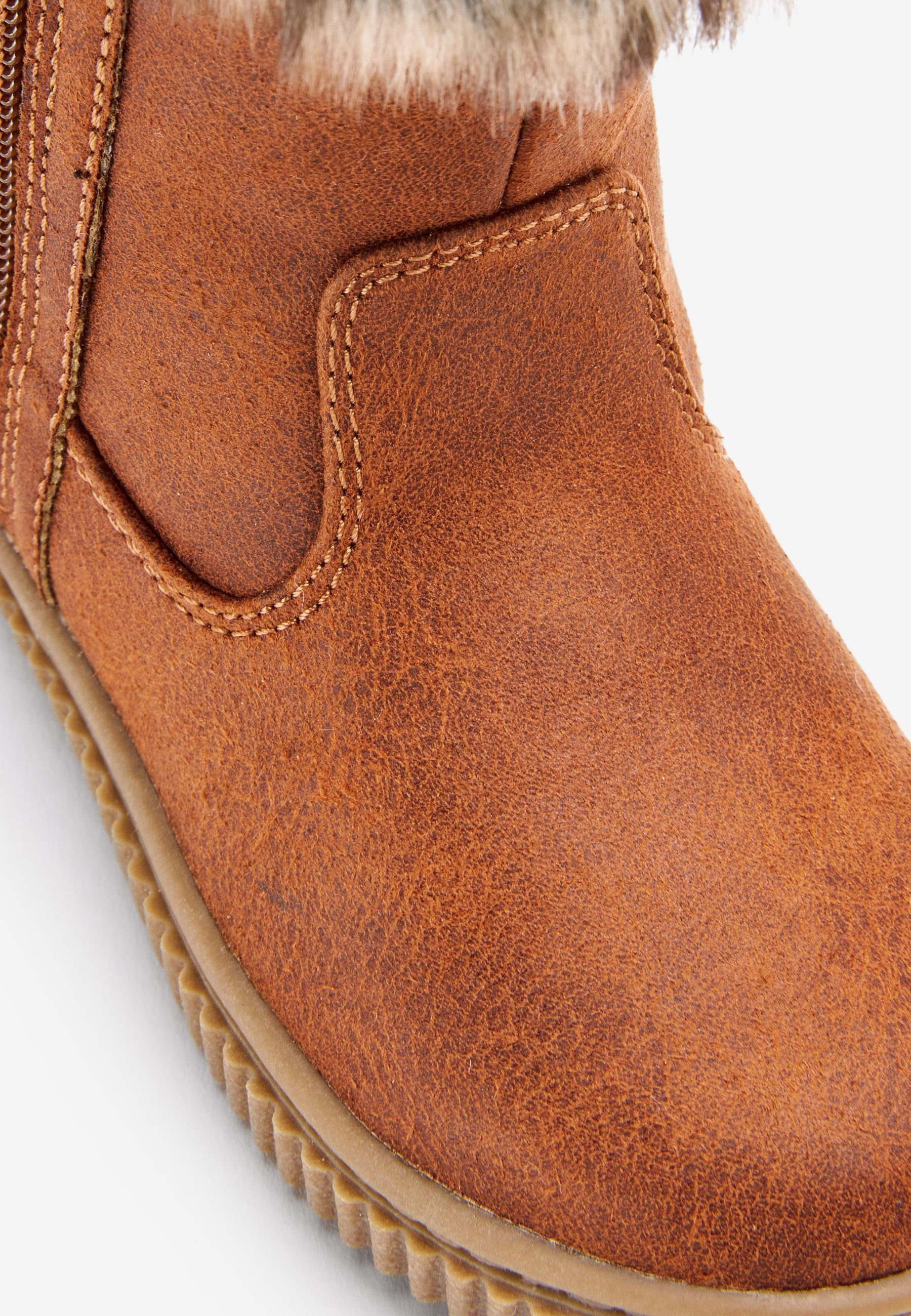 Brown Stiefel Next Warme Tan Reißverschluss Thinsulate™-Futter, (1-tlg) Stiefel