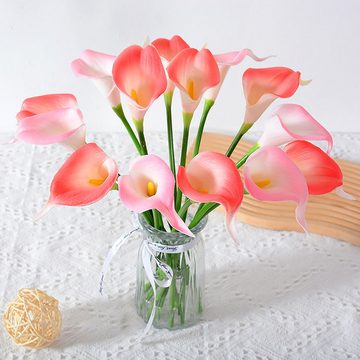 Kunstblumenstrauß Künstliche Calla-Lilien, 10 Stück in verschiedenen Farben, ANLÜDE, Innen Außen, Hochzeit, Osterdekoration