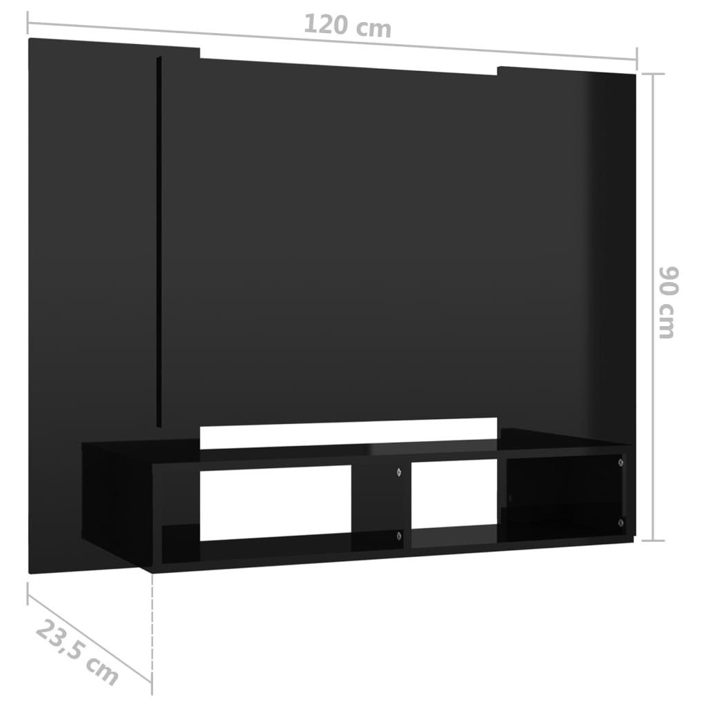 120x23,5x90 Hochglanz-Schwarz TV-Wandschrank Holzwerkstoff furnicato TV-Schrank cm