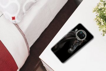MuchoWow Handyhülle Pferd - Tiere - Schwarz - Porträt, Phone Case, Handyhülle Xiaomi Mi 10T Lite, Silikon, Schutzhülle