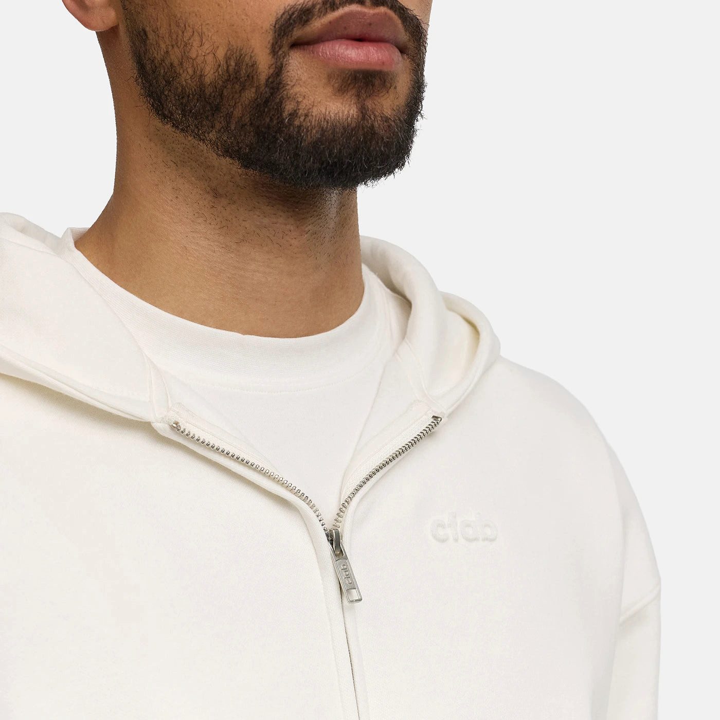 cfab Hoodie Menswear Relaxed Fit Zip Hoodie-Cloud Dancer-S (1-tlg)