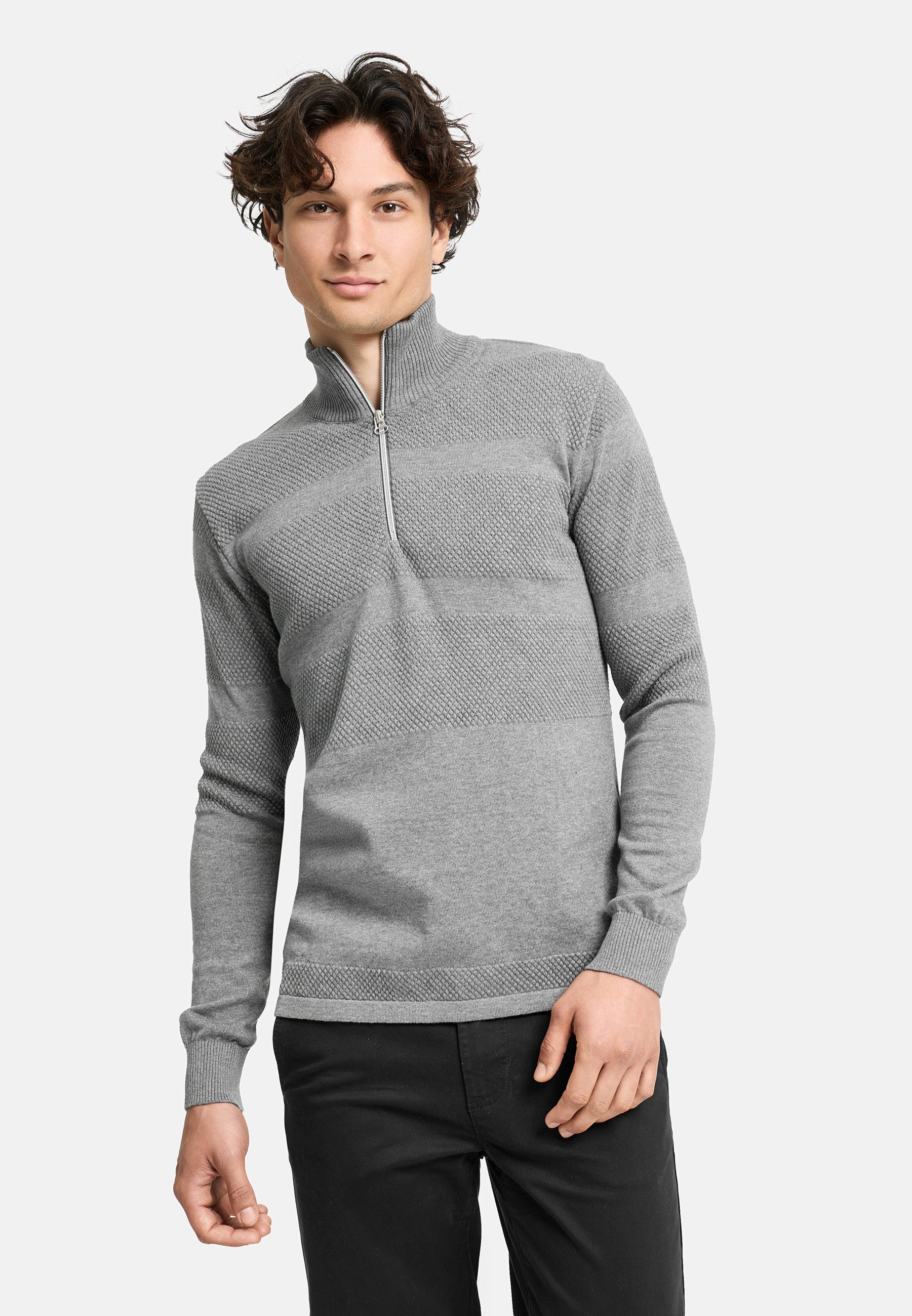 Kronstadt Strickpullover Herren KSHannes Half-Zip Pullover Herrenpullover aus hochwertigem Jaquard-Feinstrick