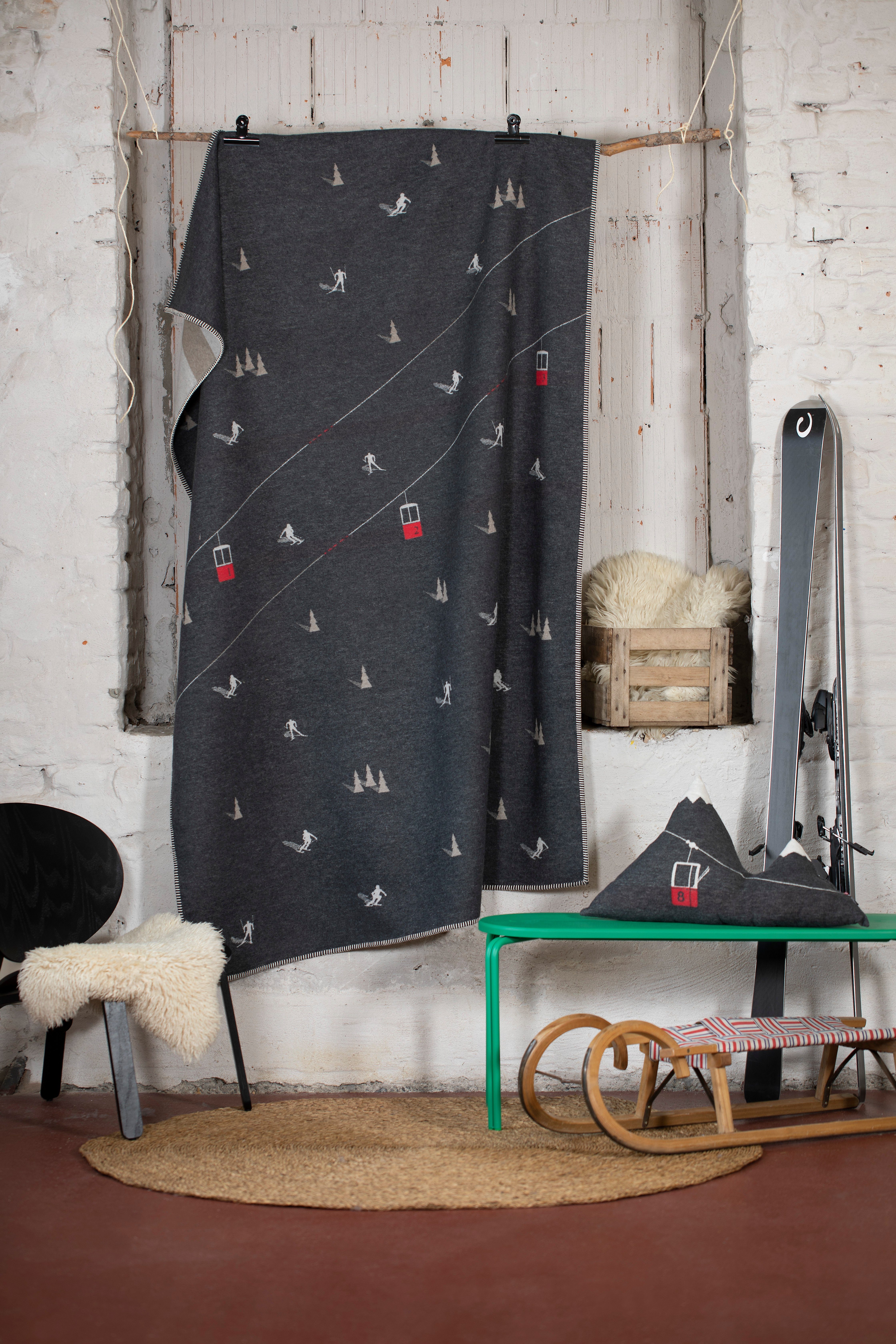 Plaid Flanelldecke Wohndecke Skipiste 140 x 200 cm, DAVID FUSSENEGGER günstig online kaufen