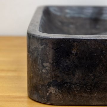 wohnfreuden Aufsatzwaschbecken Marmor Waschbecken Nana 40 cm schwarz (Kein Set), 124874