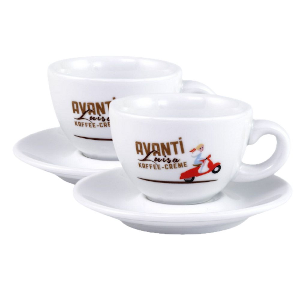 LK Trend & Style Tasse AVANTI Doppiotasse - 2er Set, Porzellan, dickwandig und äußerst robust verarbeitet