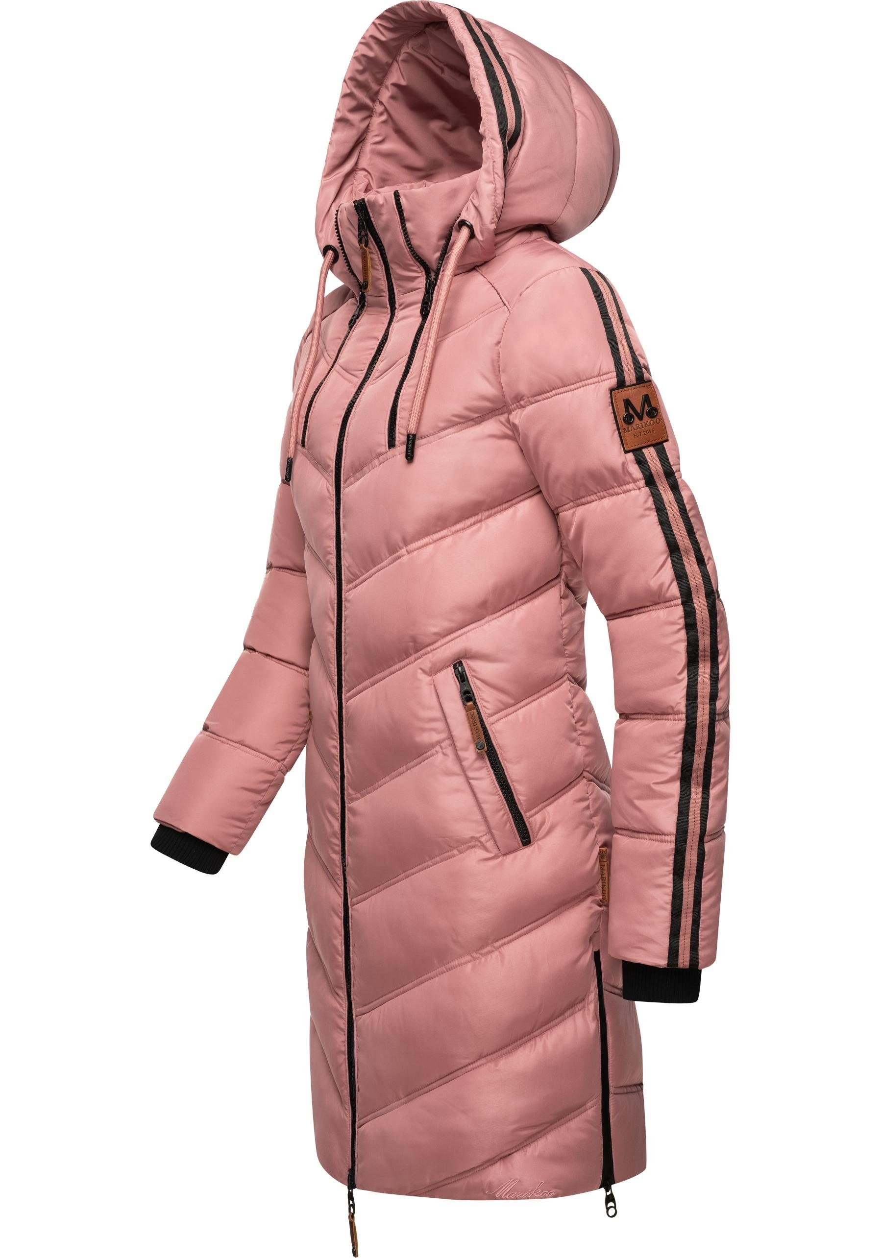 Marikoo Wintermantel Armasa modischer Damen Winter Steppmantel mit Kapuze