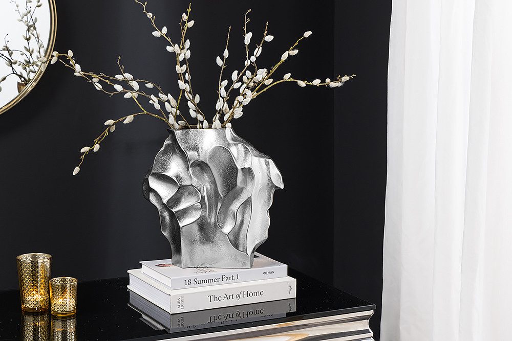 riess-ambiente Dekovase LIQUID 30cm silber · günstig online kaufen