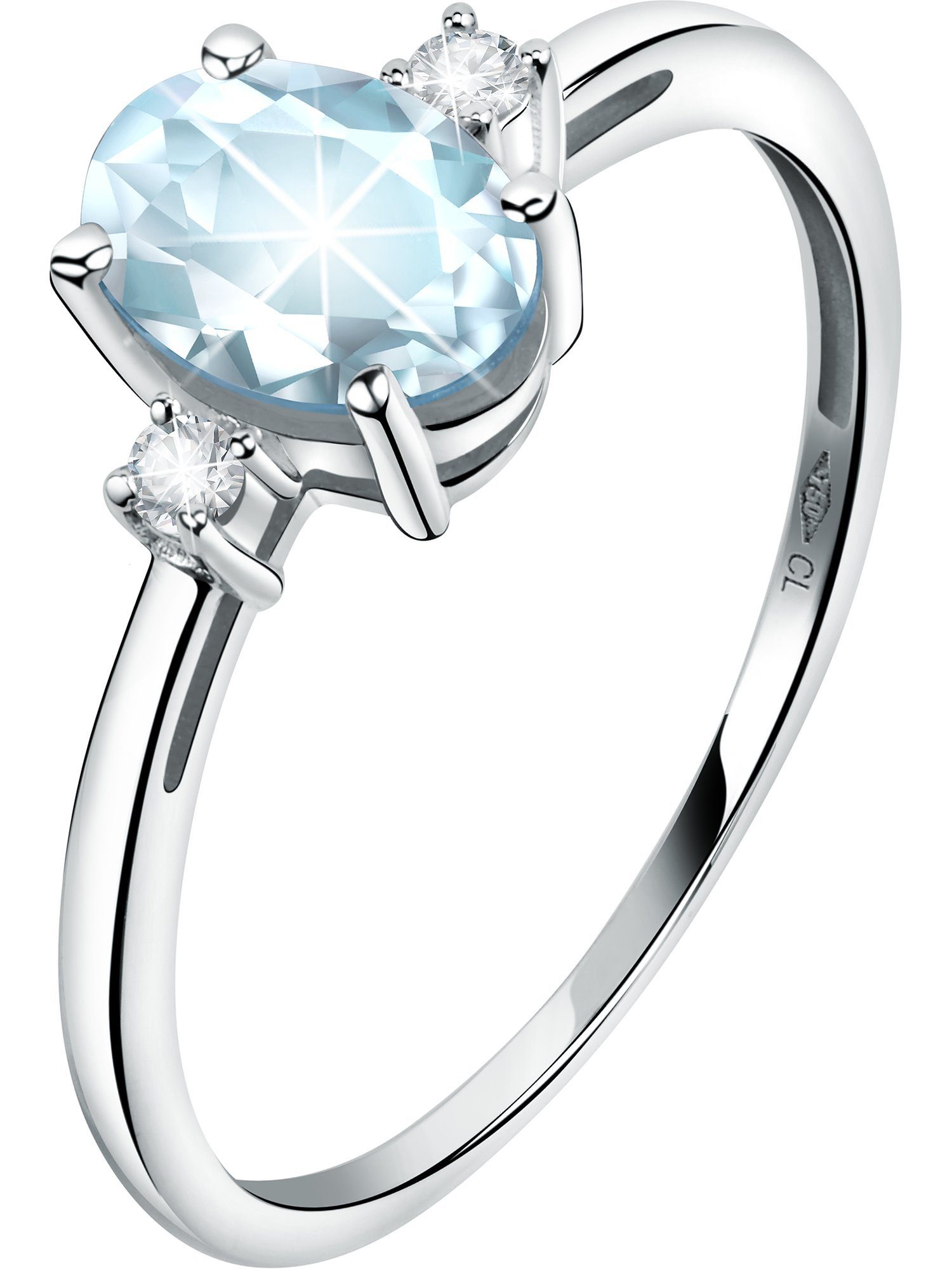 CHRIST Goldring CHRIST Damen-Damenring 585er Weißgold 1 Aquamarin