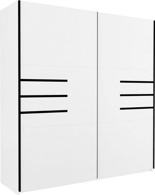 Helvetia Kleiderschrank Violla (Violla, 1-St., Schwebetürenschrank) 200x60,5x210cm weiß schwarz 2-türig