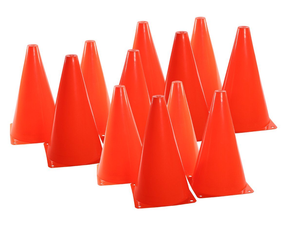Alert Pylonen Sport und Spiel Pylonen 12er Set Kinder Leitkegel Warnkegel (12-tlg), standfest, stabil, geeignet für Sport und Spiel