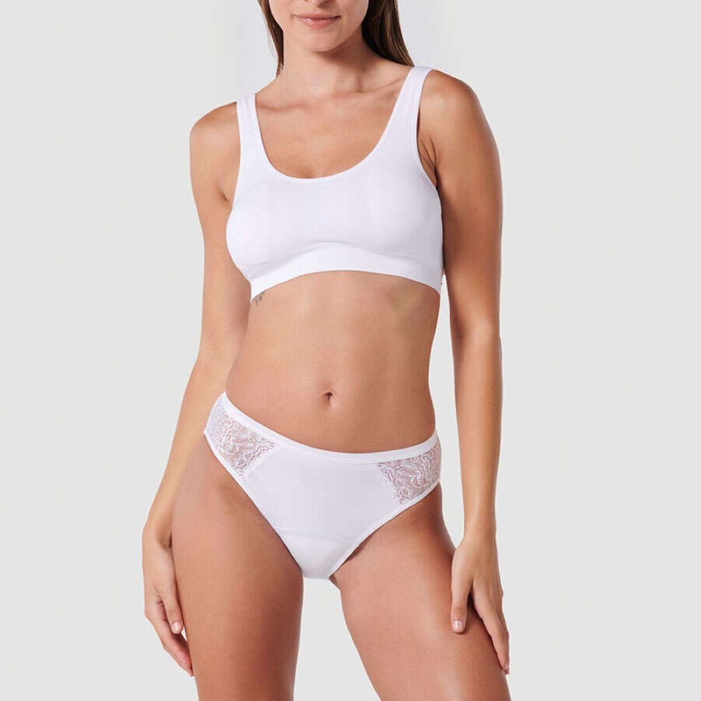 Periodenslip Damen Perioden Slip mit Spitze seitlich