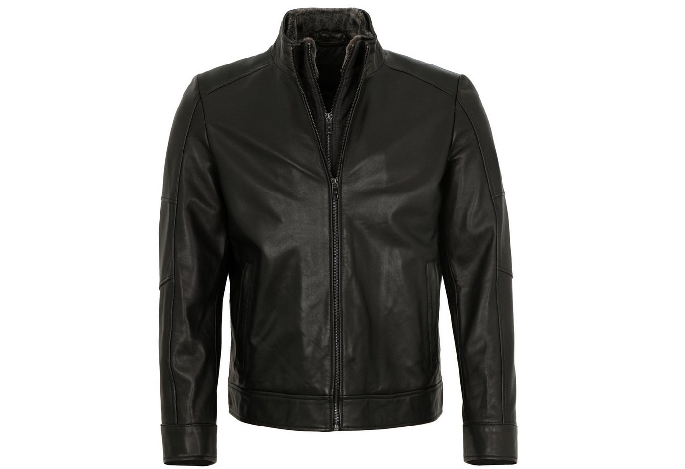 MILESTONE Lederjacke MSFranklin Milestone - Herren Lederjacke Lammnappa schwarz
