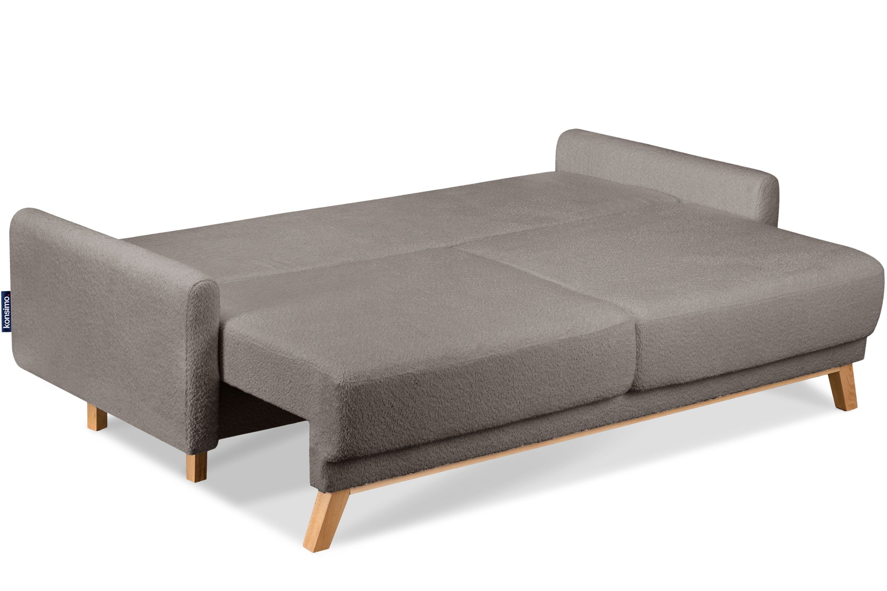 braun Liegfläche VISNA braun | 193×146 ausziehbare Sofa | braun Personen, Konsimo 3 Schlafsofa