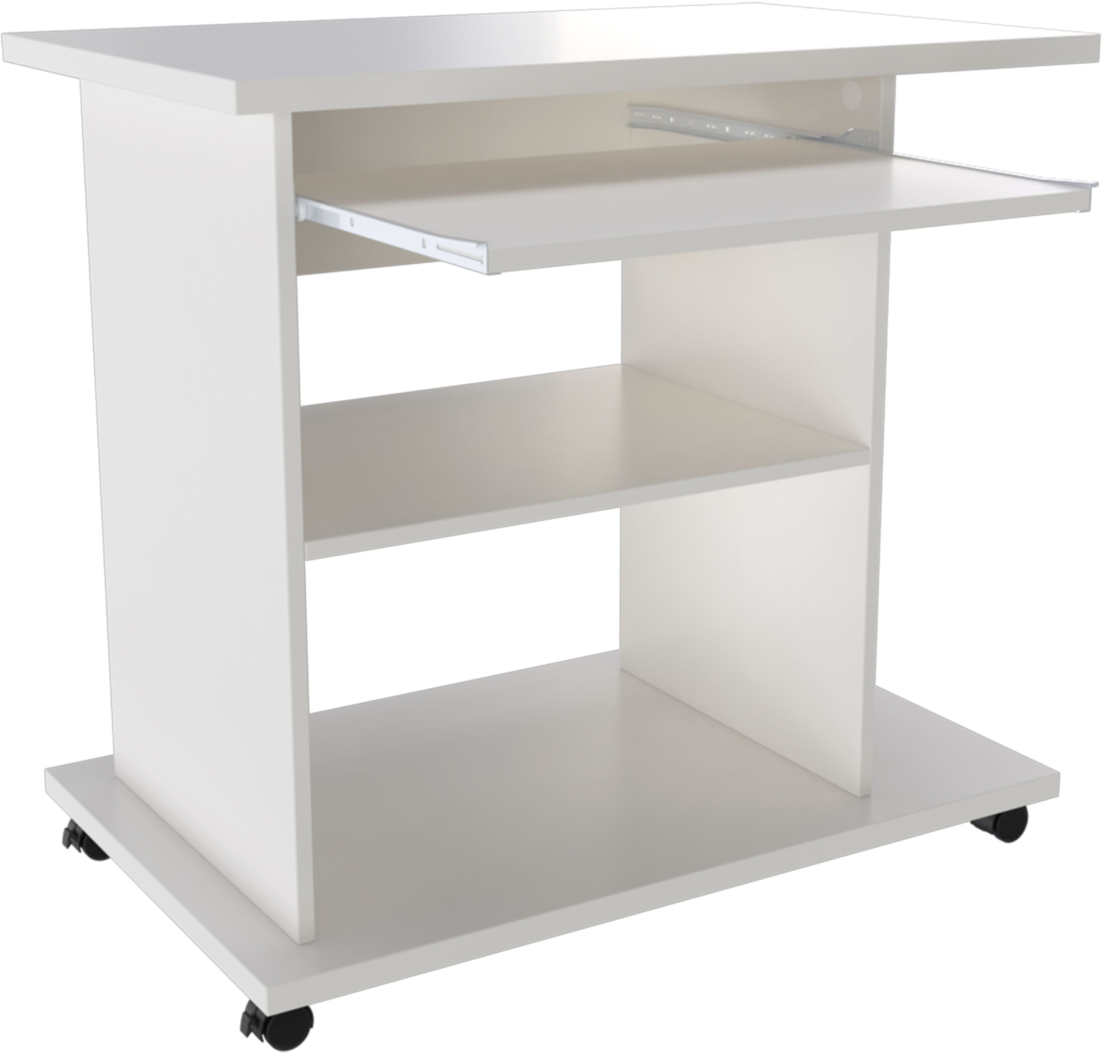 OTTO home Computertisch LOKVE, Laptoptisch, Schreibtisch, rollbar, Tastaturauszug, Towerfach, Druckerfach, Höhe 75 cm