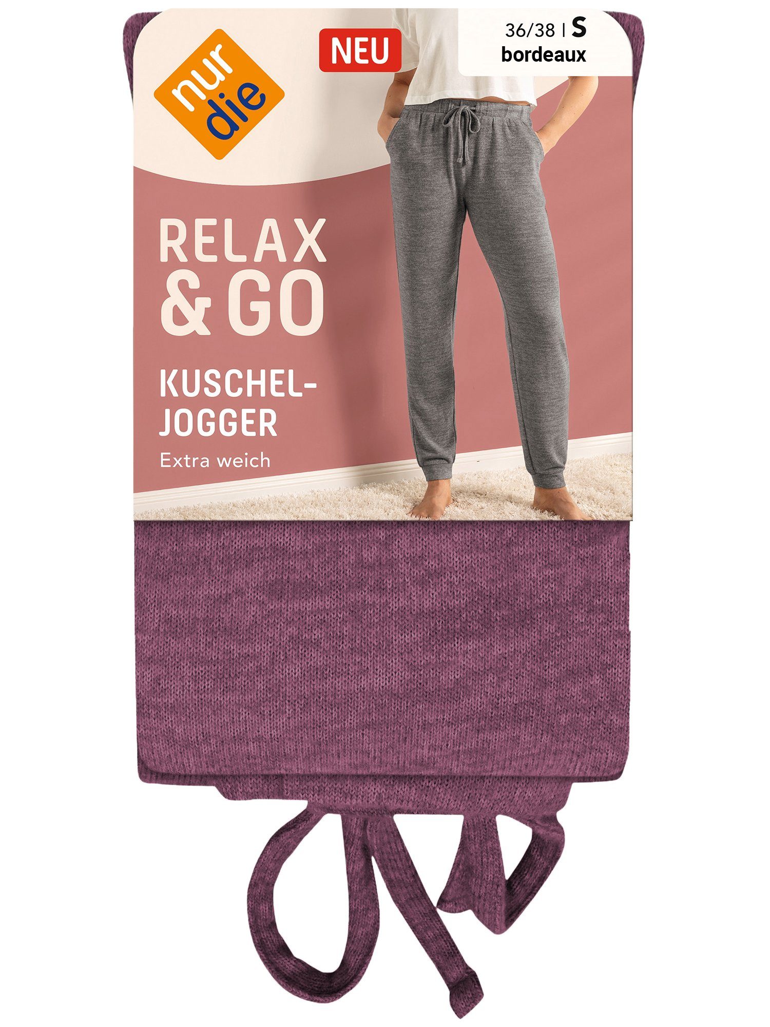 Nur Die Jogginghose Relax & Go Kuschel-Jogger bordeaux