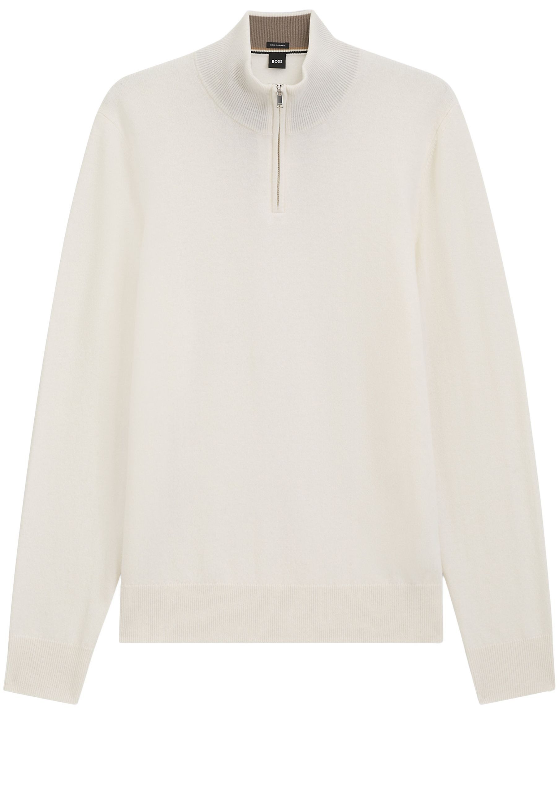 BOSS Strickpullover Hemarlo mit Troyer-Kragen (1-tlg)