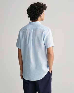 Gant Outdoorhemd Regular Fit Leinen Kurzarmhemd im Hahnentrittmuster