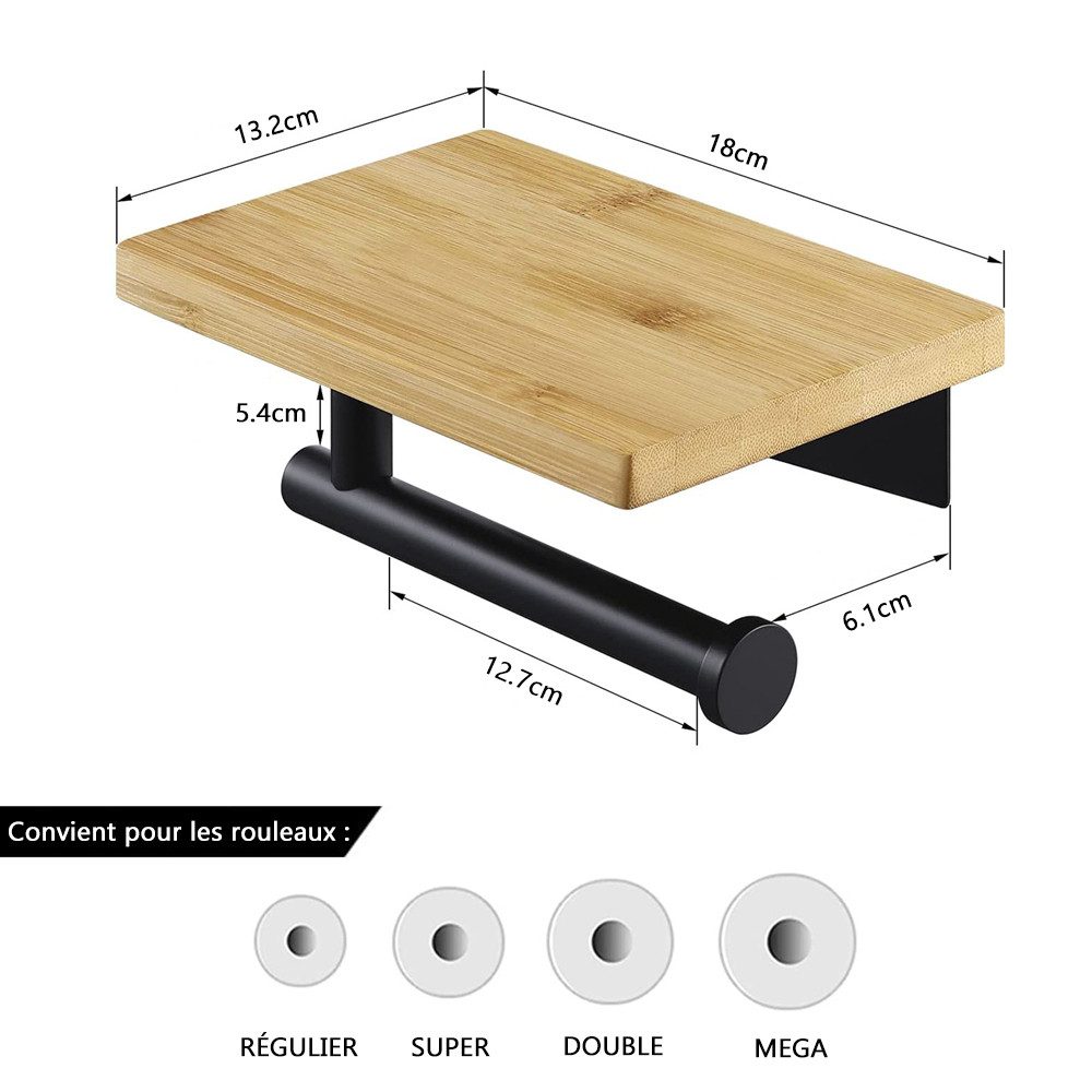 NUODWELL Toilettenpapierhalter Toilettenpapierhalter ohne Bohren mit Bambus günstig online kaufen