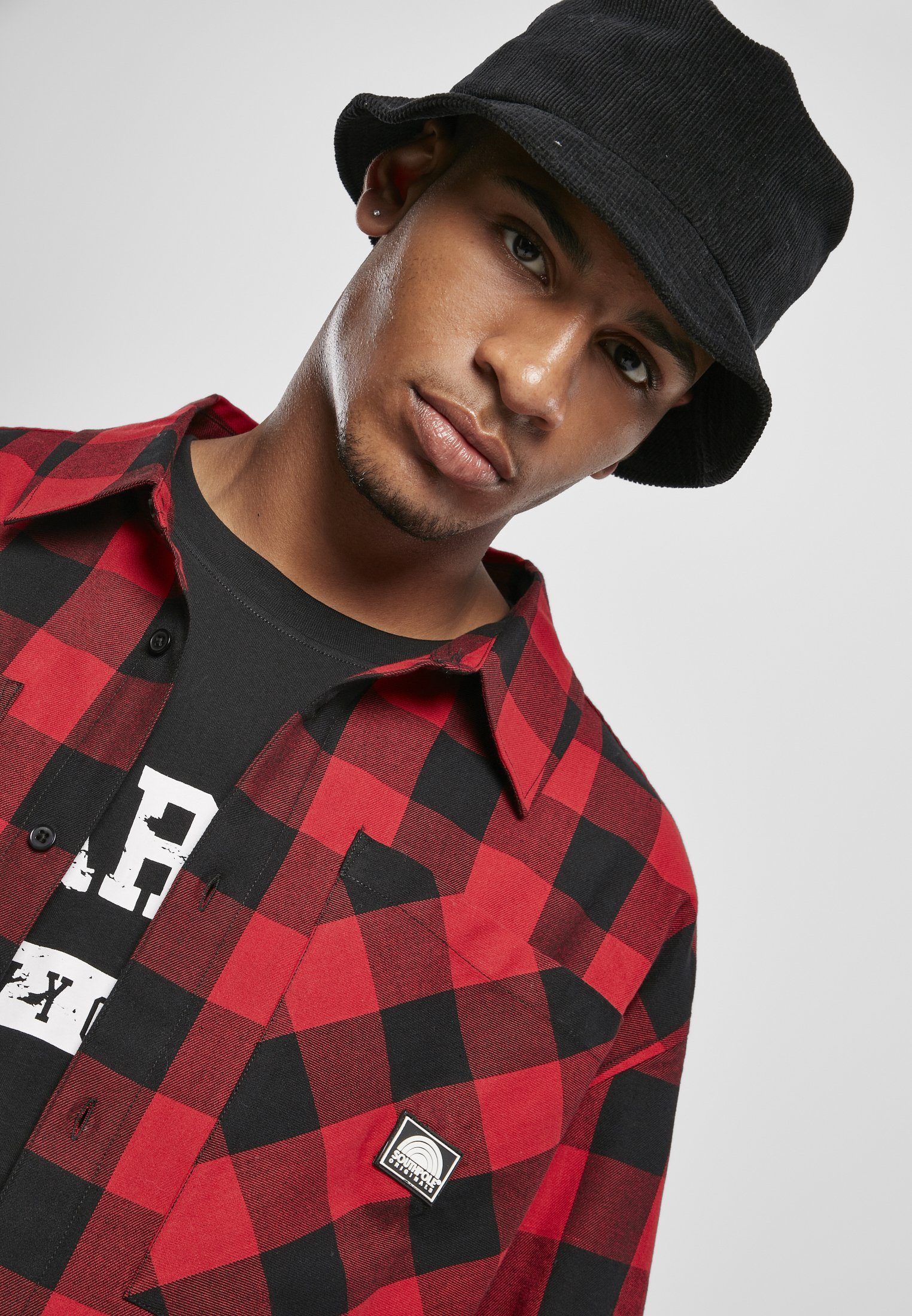Southpole Langarmshirt Herren red Shirt Check (1-tlg) Southpole Flannel
