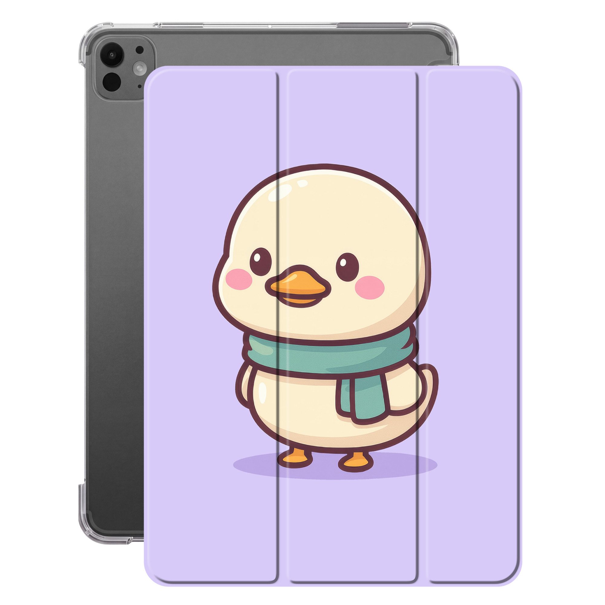 OnlyWow Tablet-Hülle Apple iPad Pro 2024 13 inch Duck - Schal - Lila, Smart Cover, Klapphülle, mit Standfunktion, Stoßfest