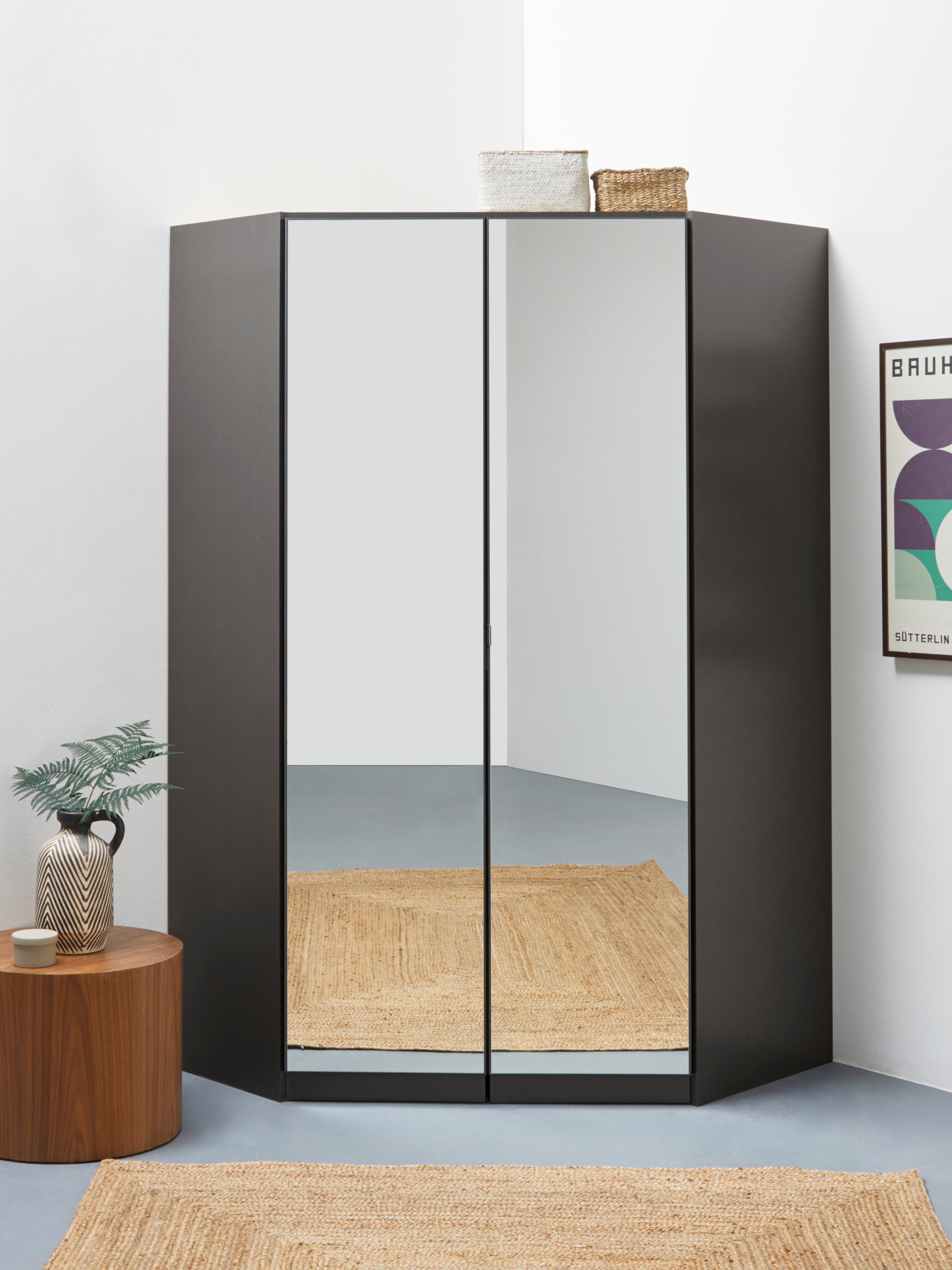 rauch Eckschrank Kleiderschrank Schrank Garderobe Wäscheschrank VANDOR voll ausgestattet, viel Stauraum, Spiegel vollflächig MADE IN GERMANY