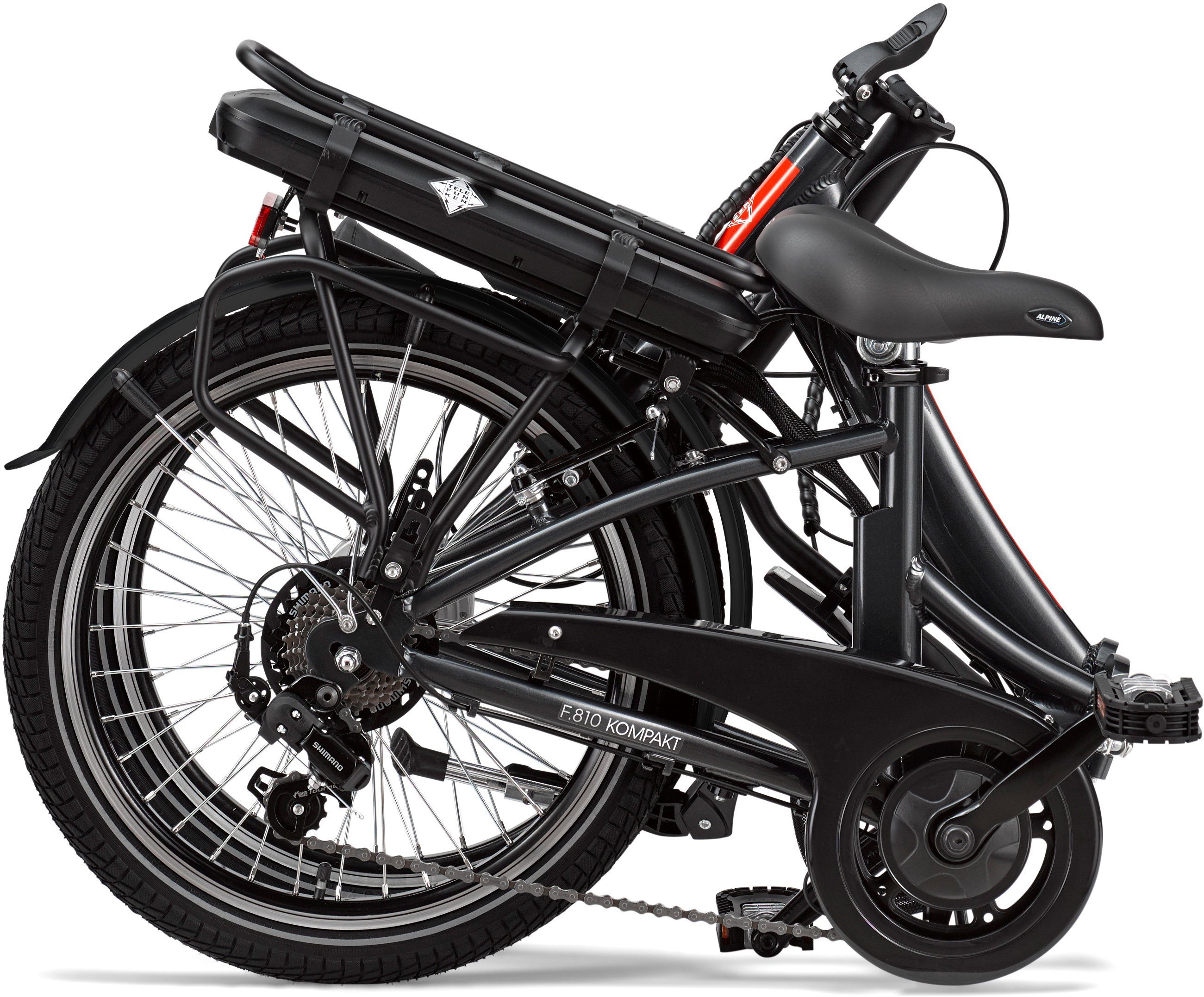 Telefunken E-Bike Kompakt F810, 7 Gang Shimano Shimano Tourney Schaltwerk,  Kettenschaltung, Frontmotor 250 W