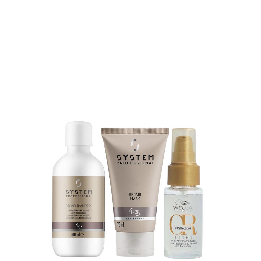 System Professional Haarpflege-Set LipidCode Repair Travel Trio, 3-tlg., Perfekt für Reisen und Handgepäck