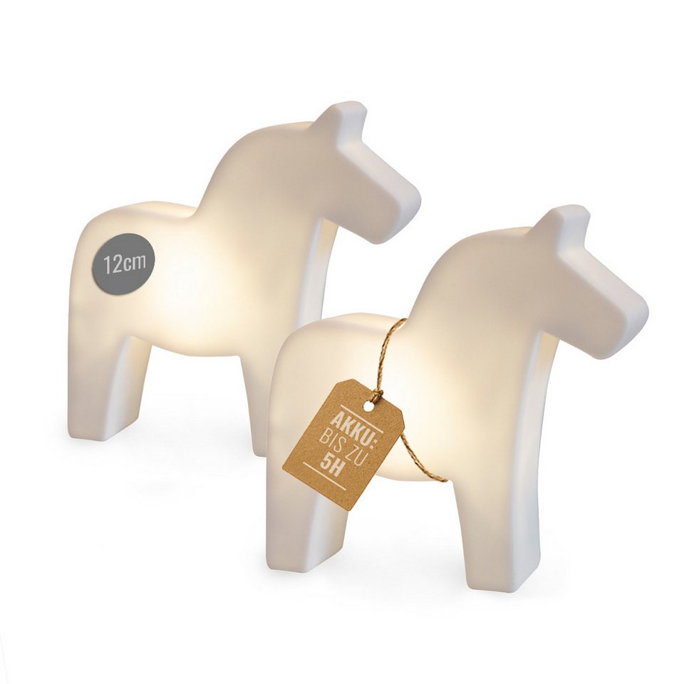 8 seasons design LED-Dekofigur Minileuchten Shining Micro, kleine Dekolampen mit Akku und USB-C (Shining Horse Micro Duo Bundle, 2 LED Dekolampen 12 cm), kabellos, Deko Pferd, kleines Geschenk für Pferdeliebhaber