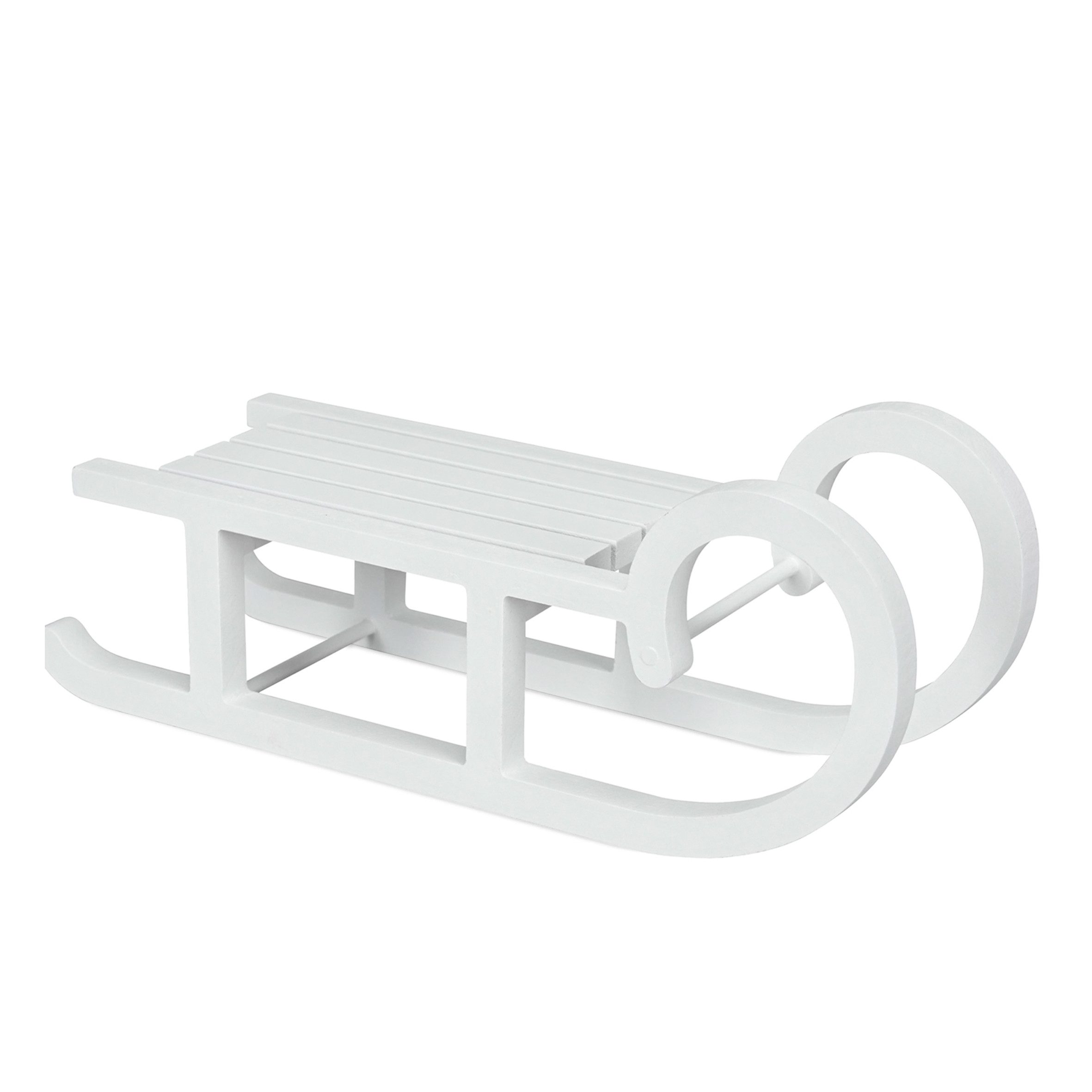 Spetebo Dekofigur Holz Deko Schlitten klein weiß (30 cm x 10 cm, 1 St., Sch günstig online kaufen