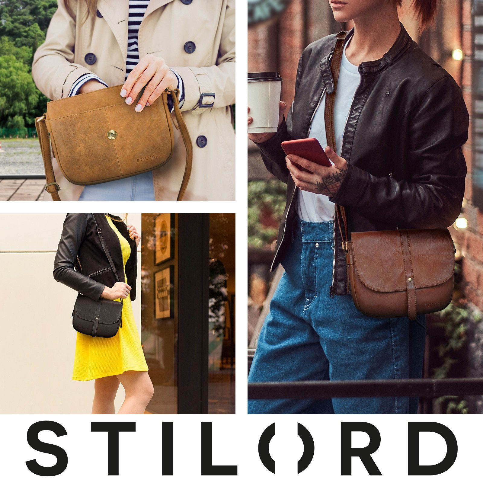 STILORD Handtasche "Kira" Umhängetasche Frauen Leder Vintage Handtasche Abendtasche