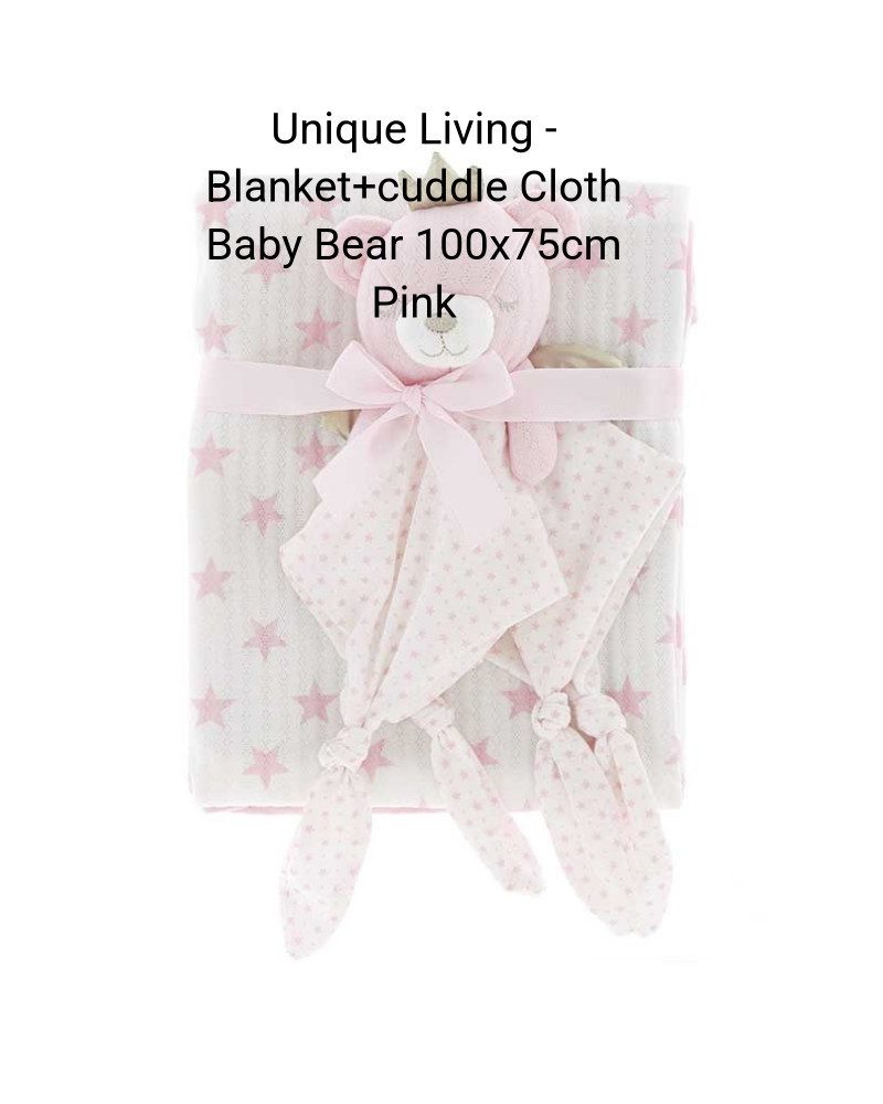 UNIQUE Living Kuscheltier Unique Living Kuscheltier Blanket+cuddle Cloth Rosa 100x75 cm