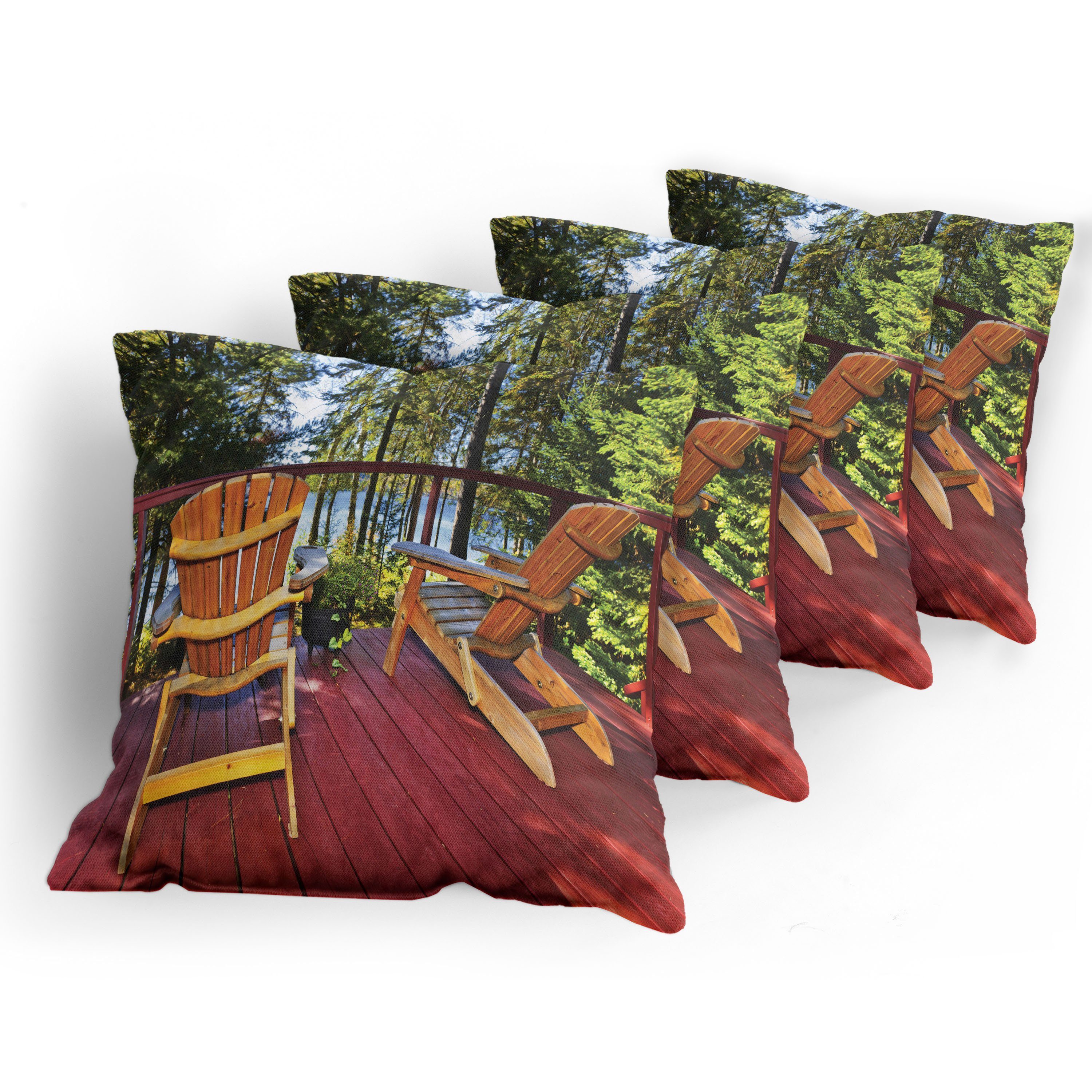 Wald Adirondack Modern Digitaldruck, Stück), Accent (4 auf Doppelseitiger Veranda Abakuhaus Stühle Kissenbezüge