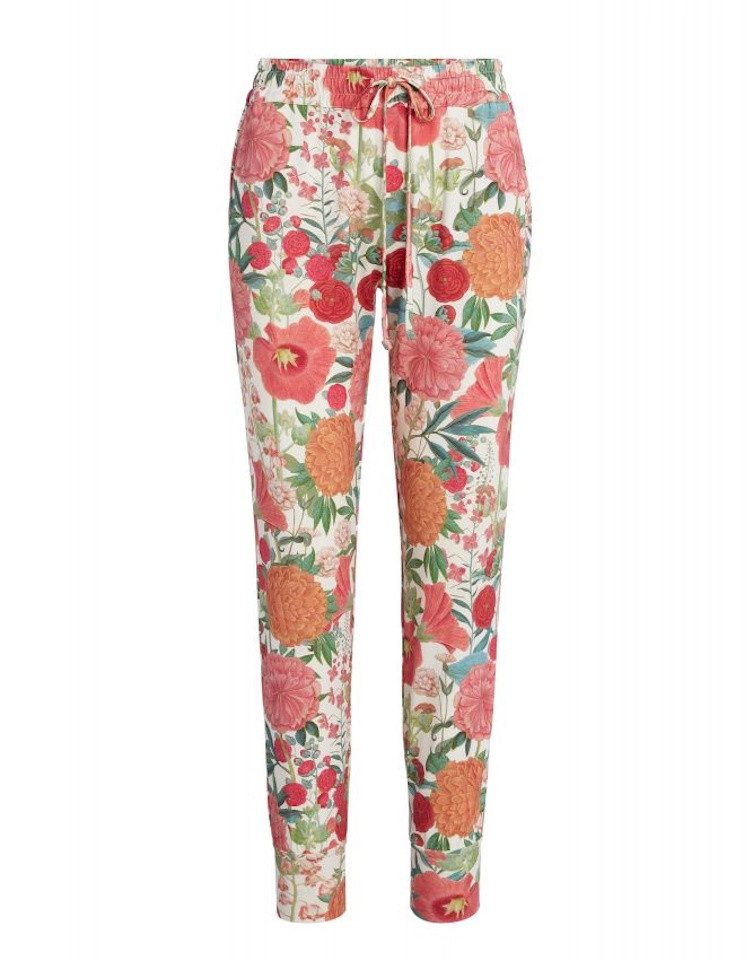 Essenza Pyjamahose Jules Florentien Lobster Pink mit floralem Print