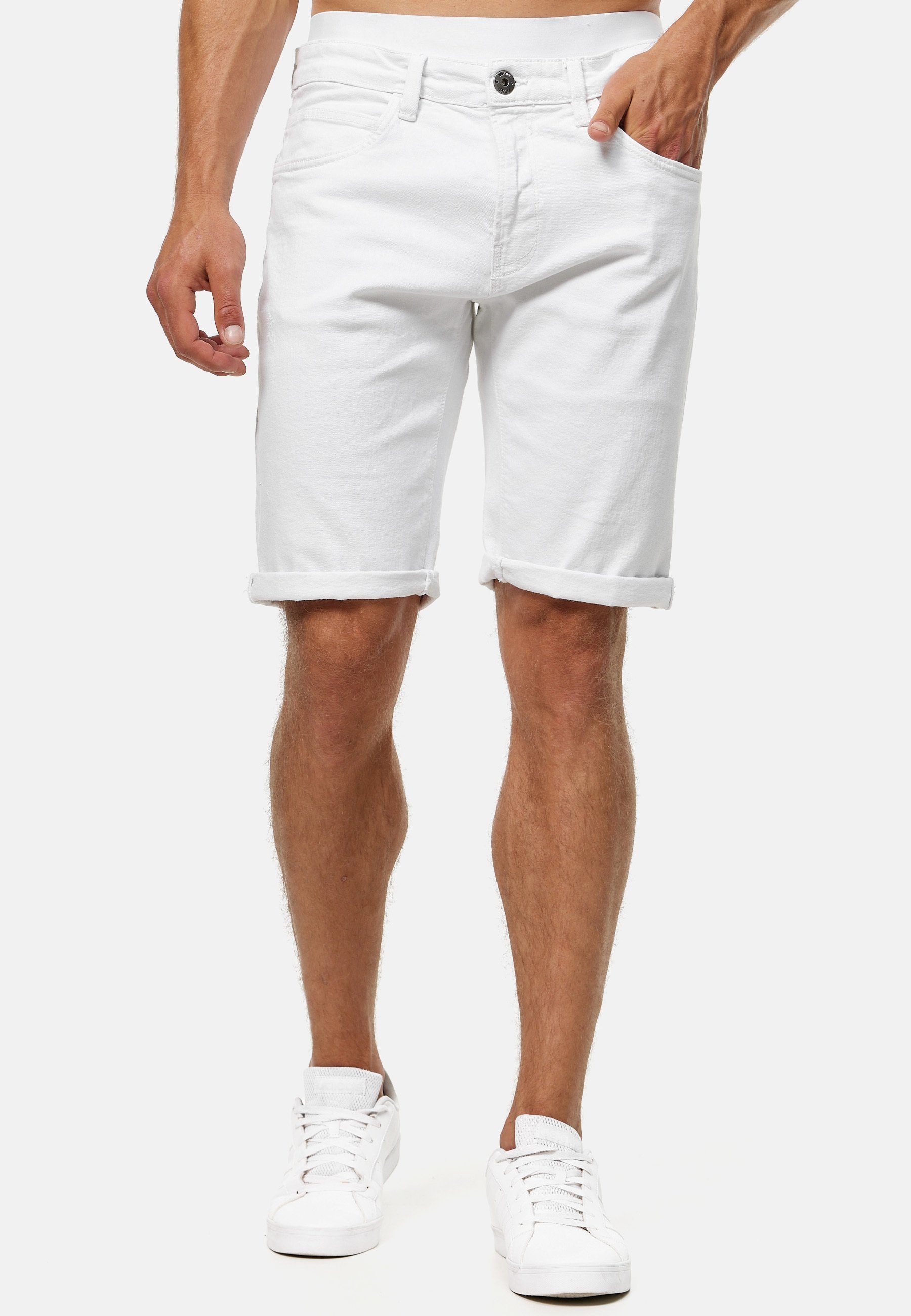 Indicode Jeansshorts Caden Offwhite