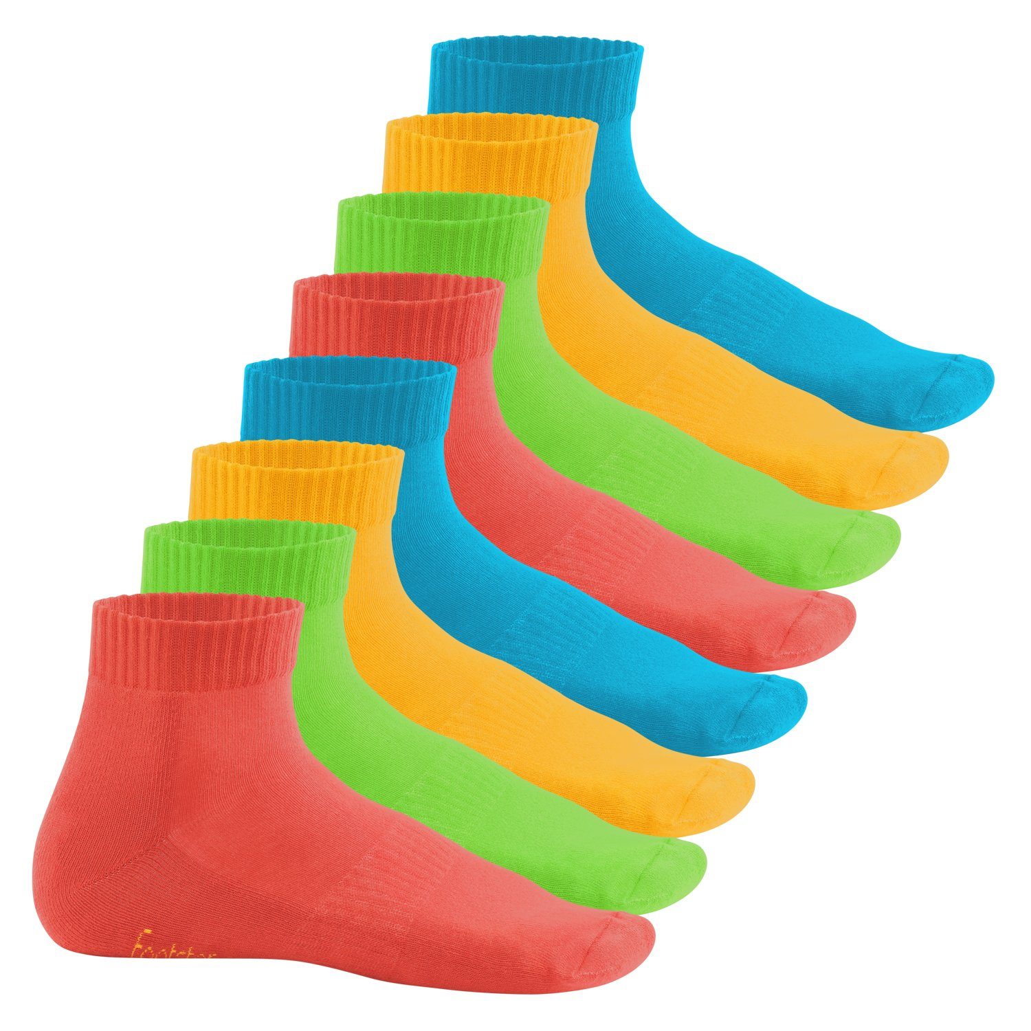 Footstar Kurzsocken Damen & Herren Kurzschaft Socken, Frottee-Sohle (8 Paar) Trendfarben