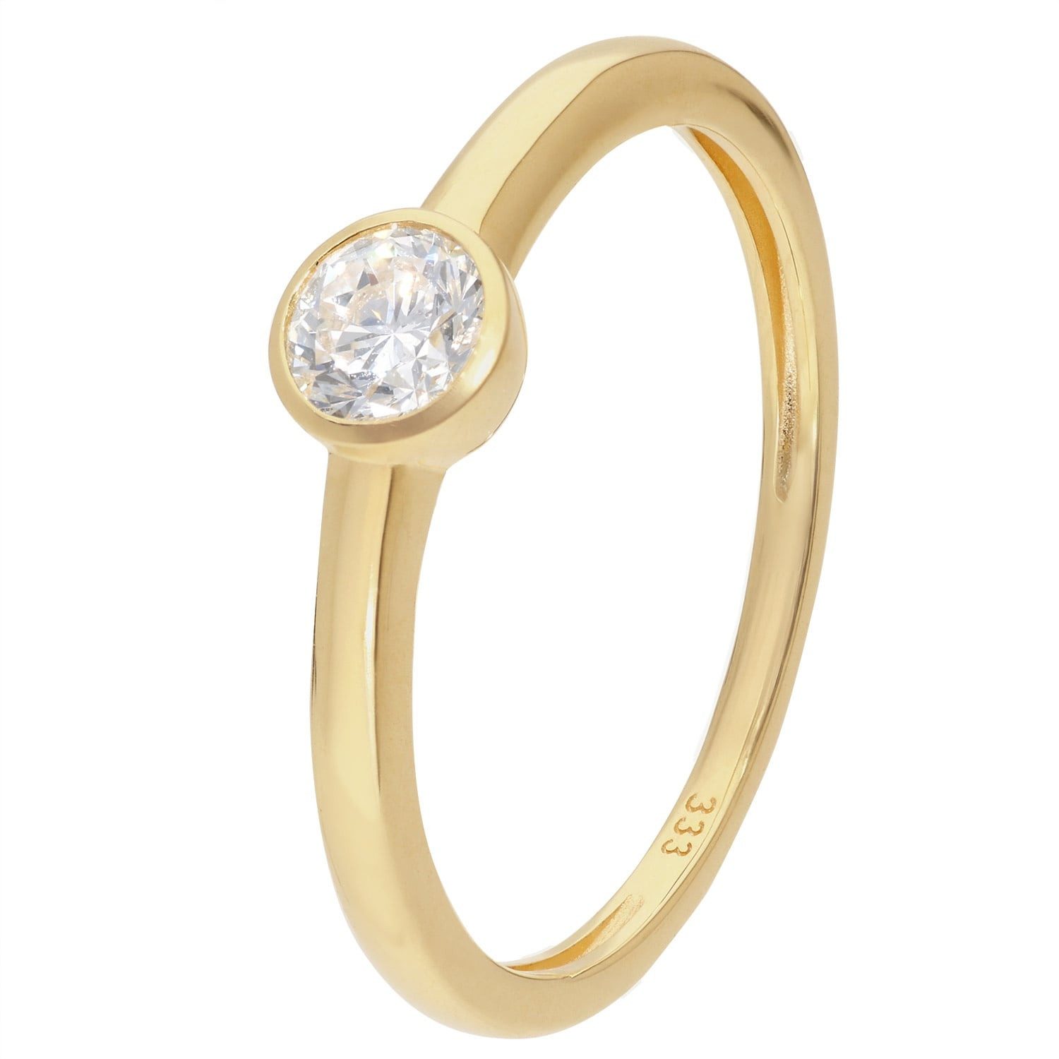 Glizz Solitärring Damenring mit Lab Grown Diamant 0,25 ct. Gold 333 Brillant