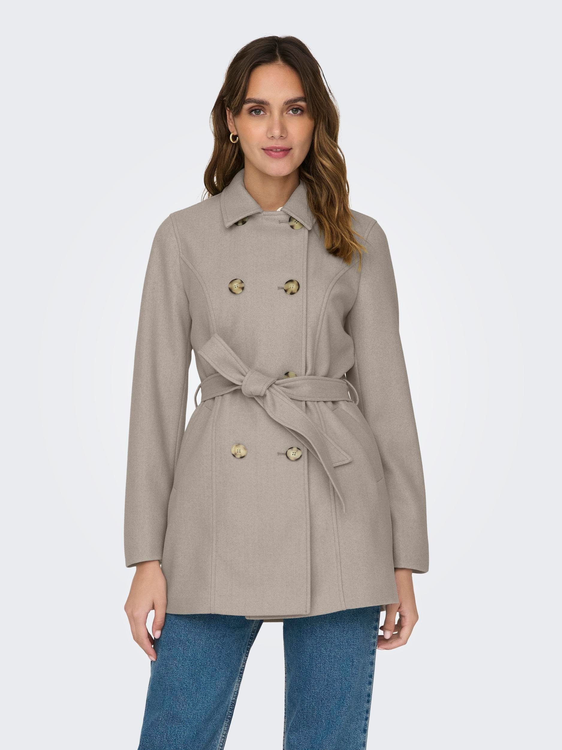 Detail:MELANGE Taupe Simply Kurzmantel OTW TRENCH ONLNANCY COAT ONLY FITTED LIFE