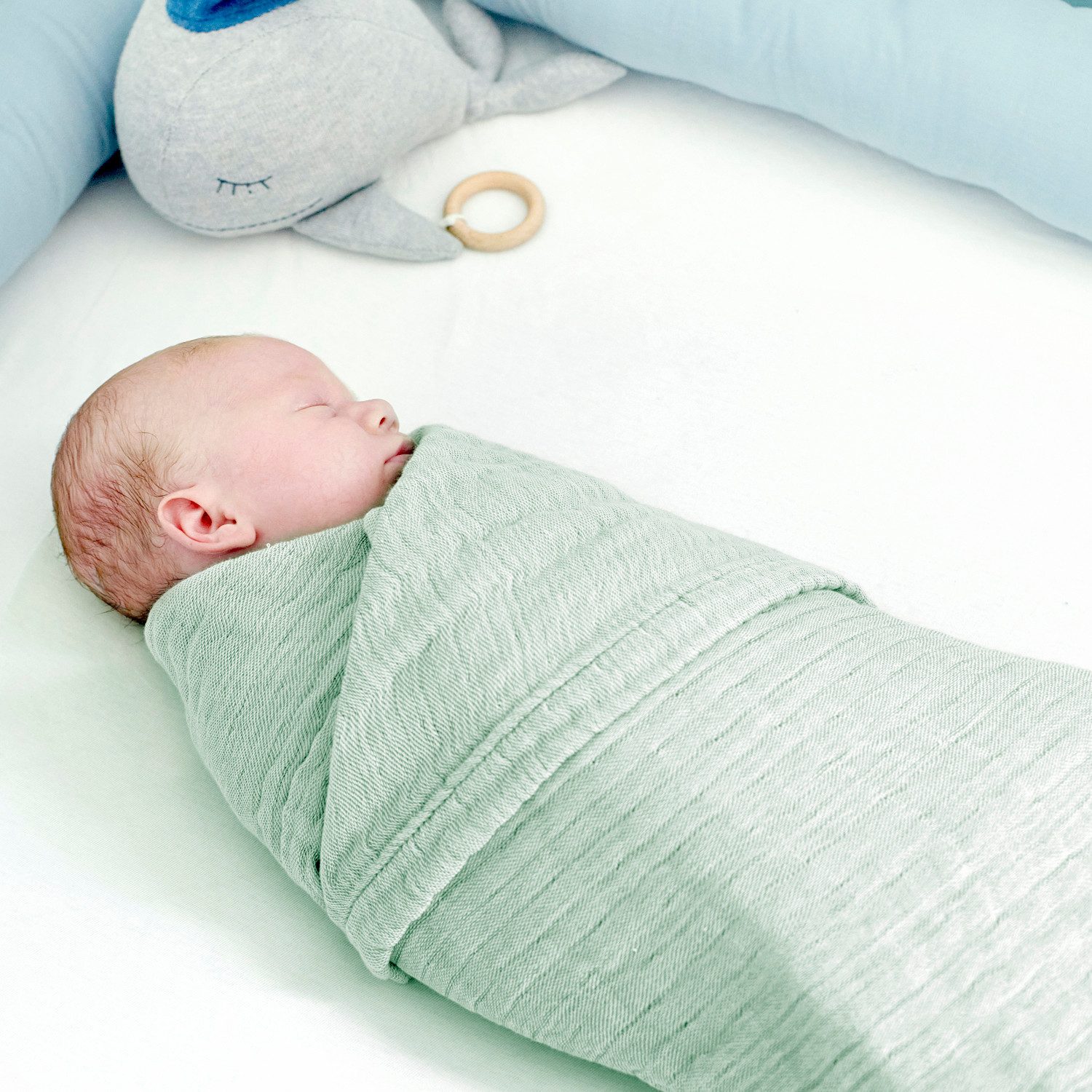 Babydecke Babydecke Musselin Kuscheldecke Puckdecke Baby & Neugeborene, Nordic Coast Company, Musselindecke Mint Premium Qualität 100% Baumwolle Schadstoff geprüft