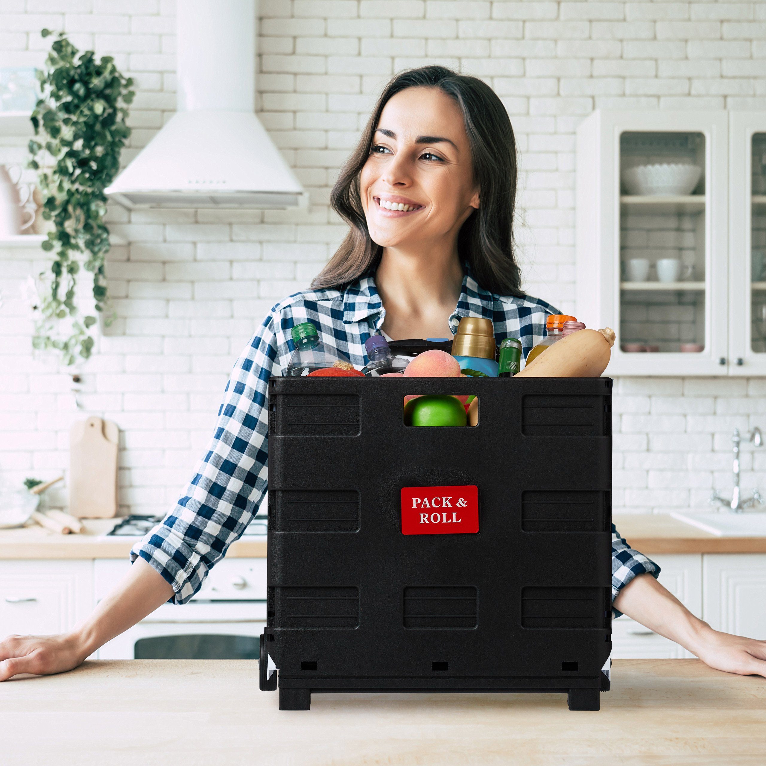 relaxdays Einkaufstrolley klappbar mit Rolle günstig online kaufen