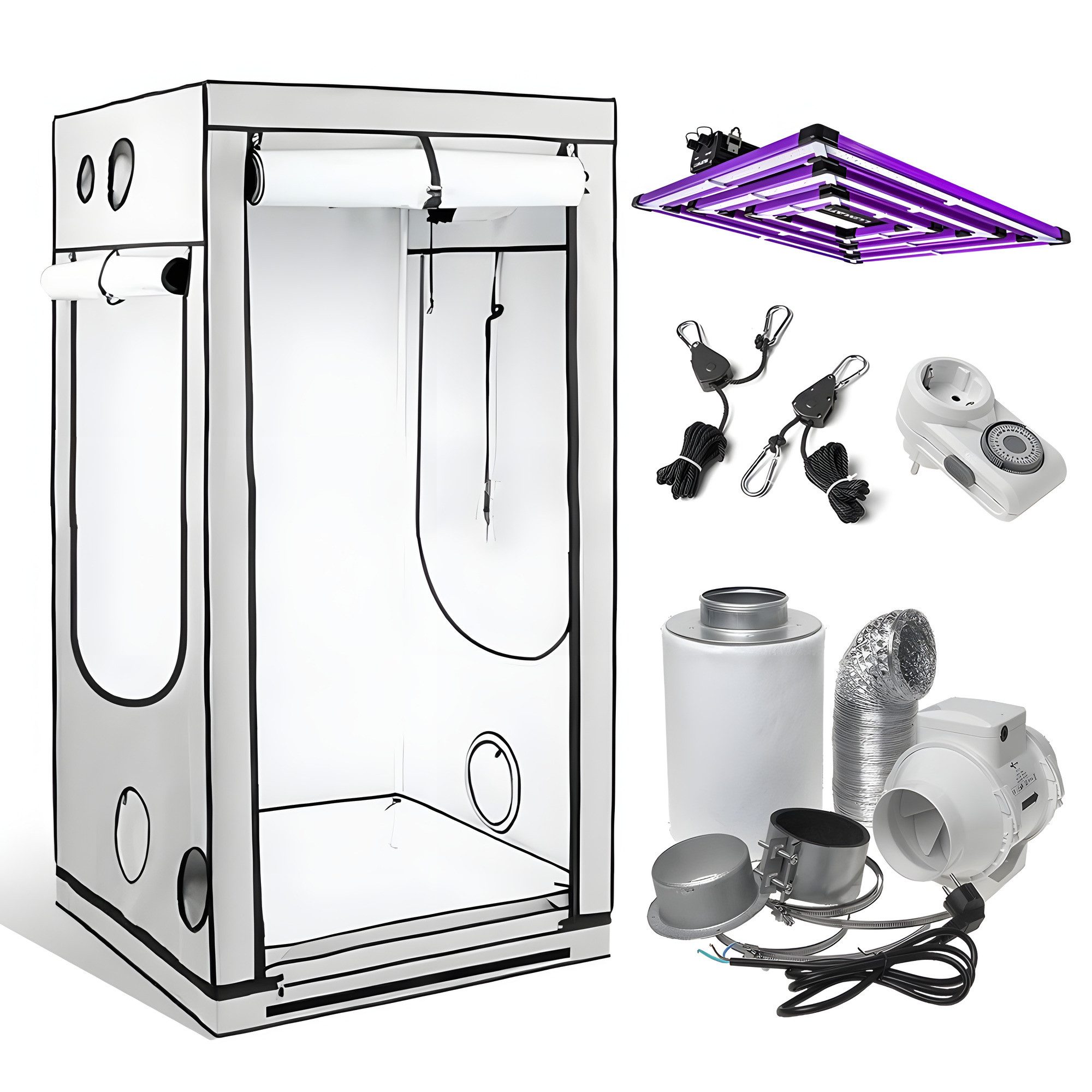 HOMEbox Foliengewächshaus HOMEbox Q100 LED Grow Set + 1x Lumatek ATS Pro 300W