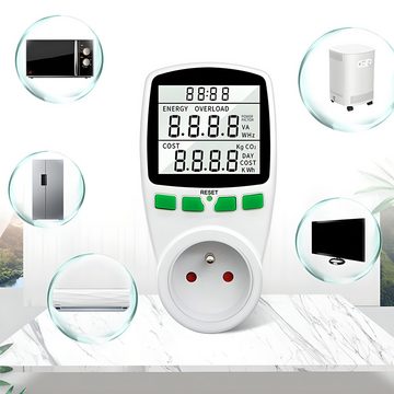 Retoo Energiekostenmessgerät Wattmeter Leistungsmesser Einspeisezähler Stromzähler Energiemonitor, Set, Wattmeter Bedienungsanleitung Originalverpackung, Stecker Typ C, Anzeigen der Spannung und Stromentnahme im Netzwerk