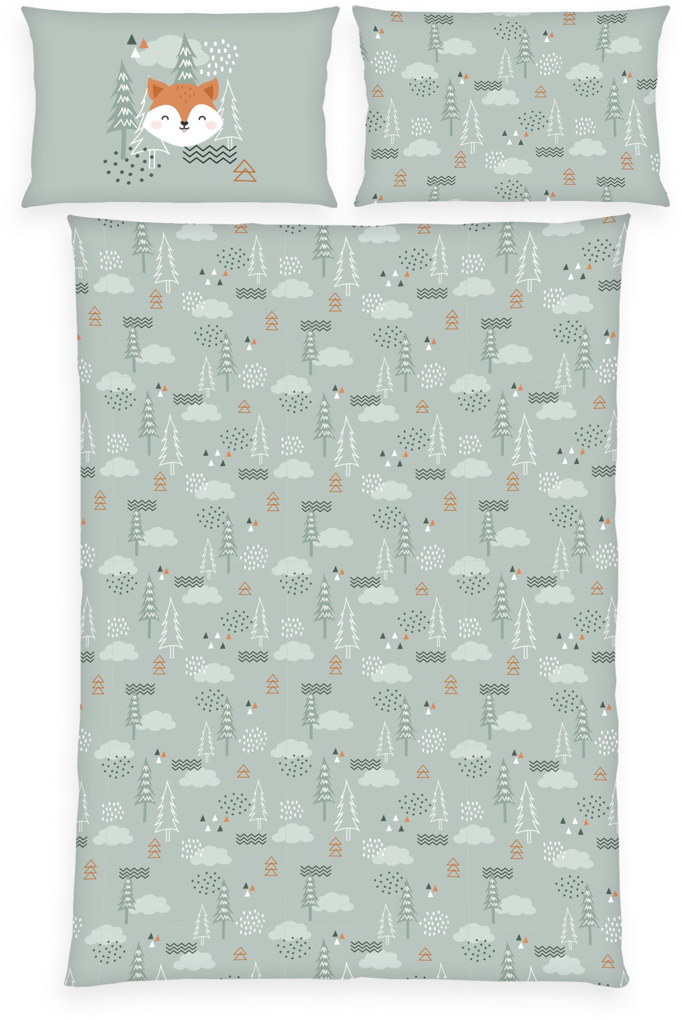 Baby Best Babybettwäsche babybest Nordic Forest, Flanell, 2 teilig, mit tollem Wendemotiv