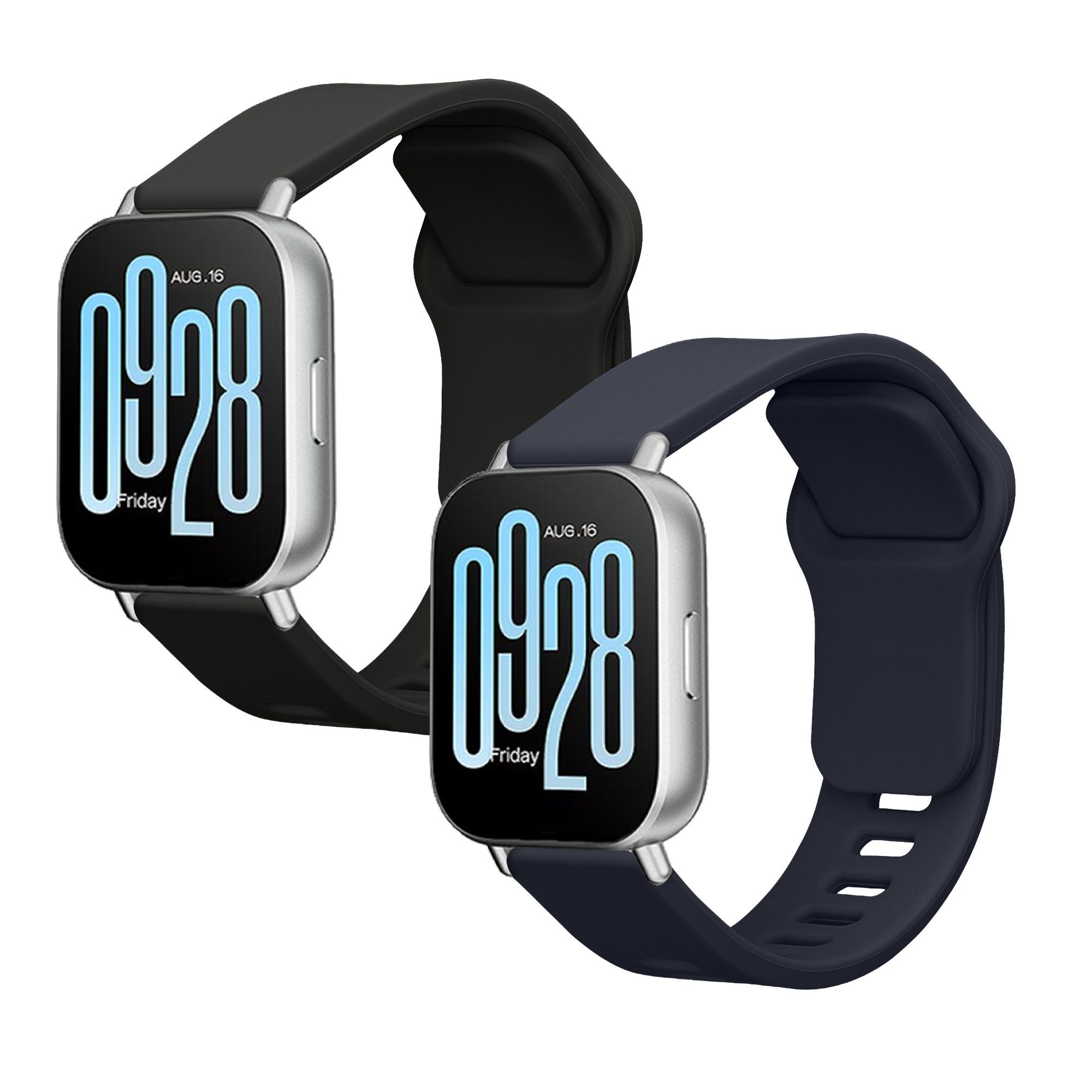 kwmobile 2x Uhrenarmband für Xiaomi Redmi Watch 5 Active / Watch 5 Lite Armband Smartwatch, 2-tlg., Fitnesstracker Band Set aus TPU Silikon - Ersatzarmband Smartwatch